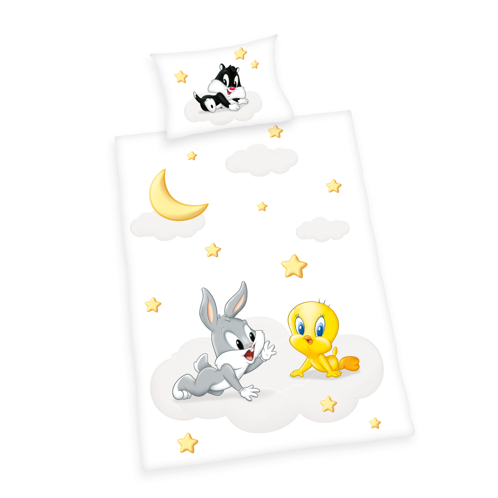 Kinderbettwäsche LOONEY TUNES - weiß - 100x135 cm