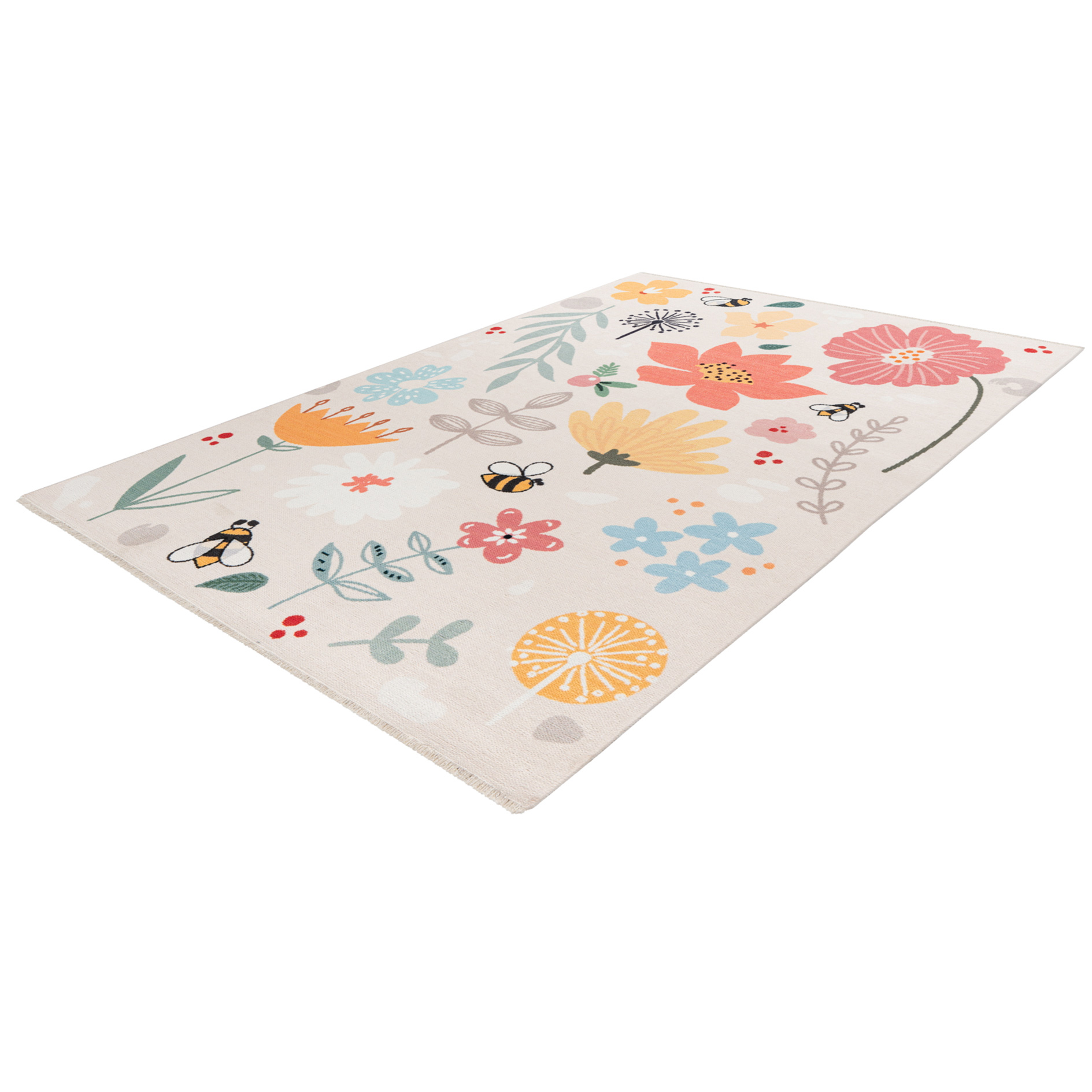 Kinderteppich BLUMEN - multicolor - 115x170 cm