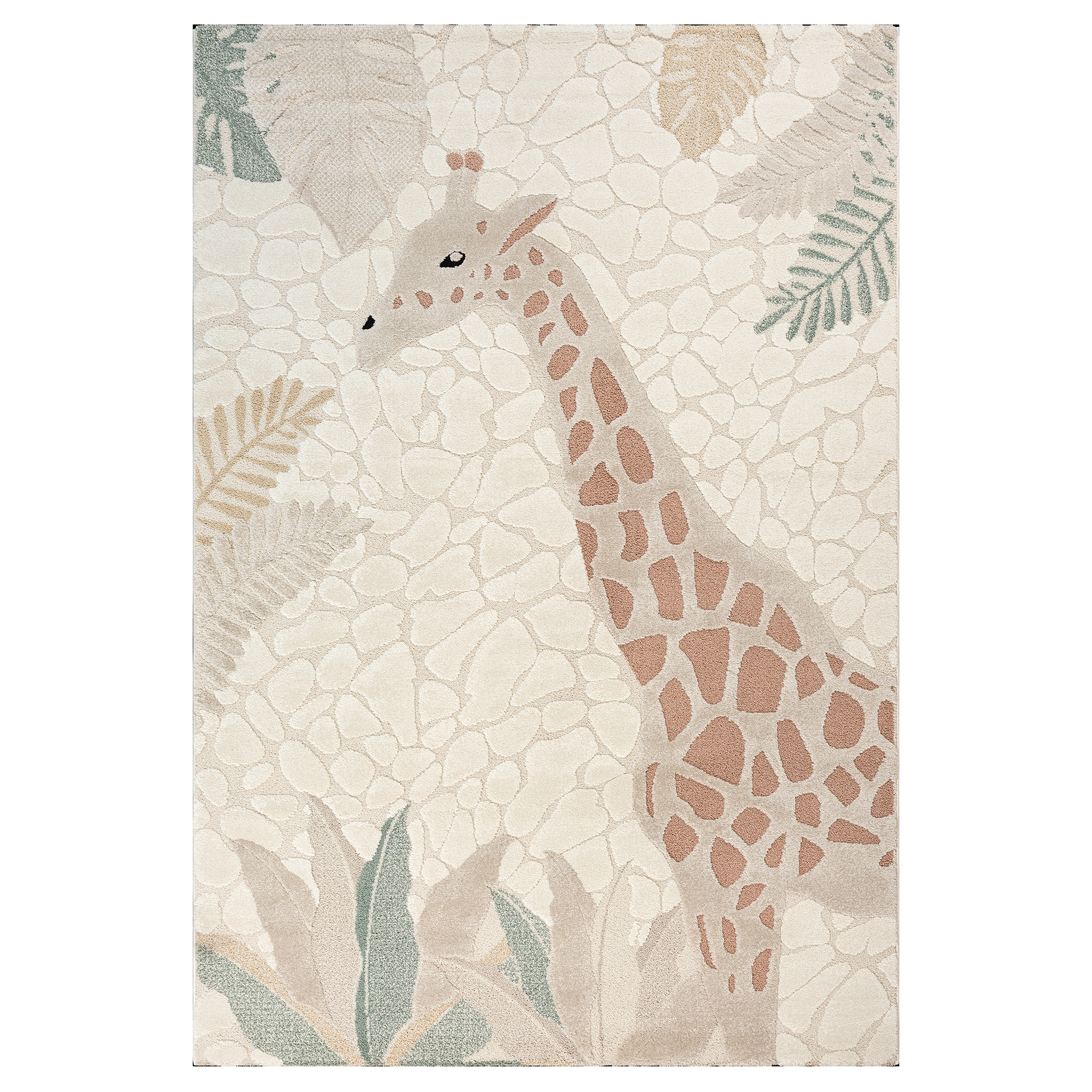 Kinderteppich - cream - Giraffe - 80x150 cm