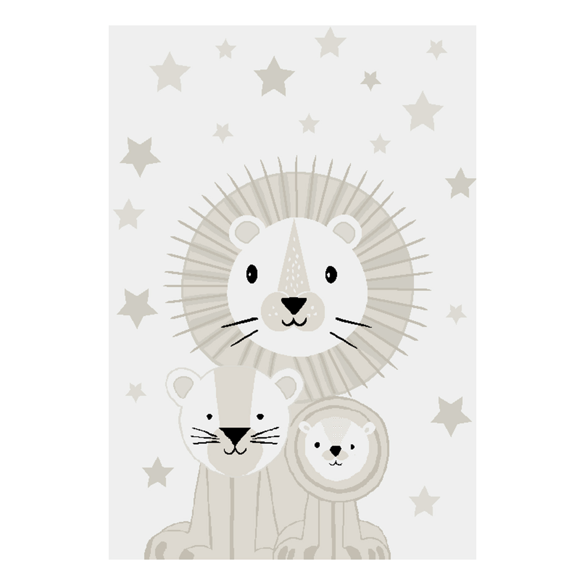 Kinderteppich - cream - Löwe - 120x170 cm