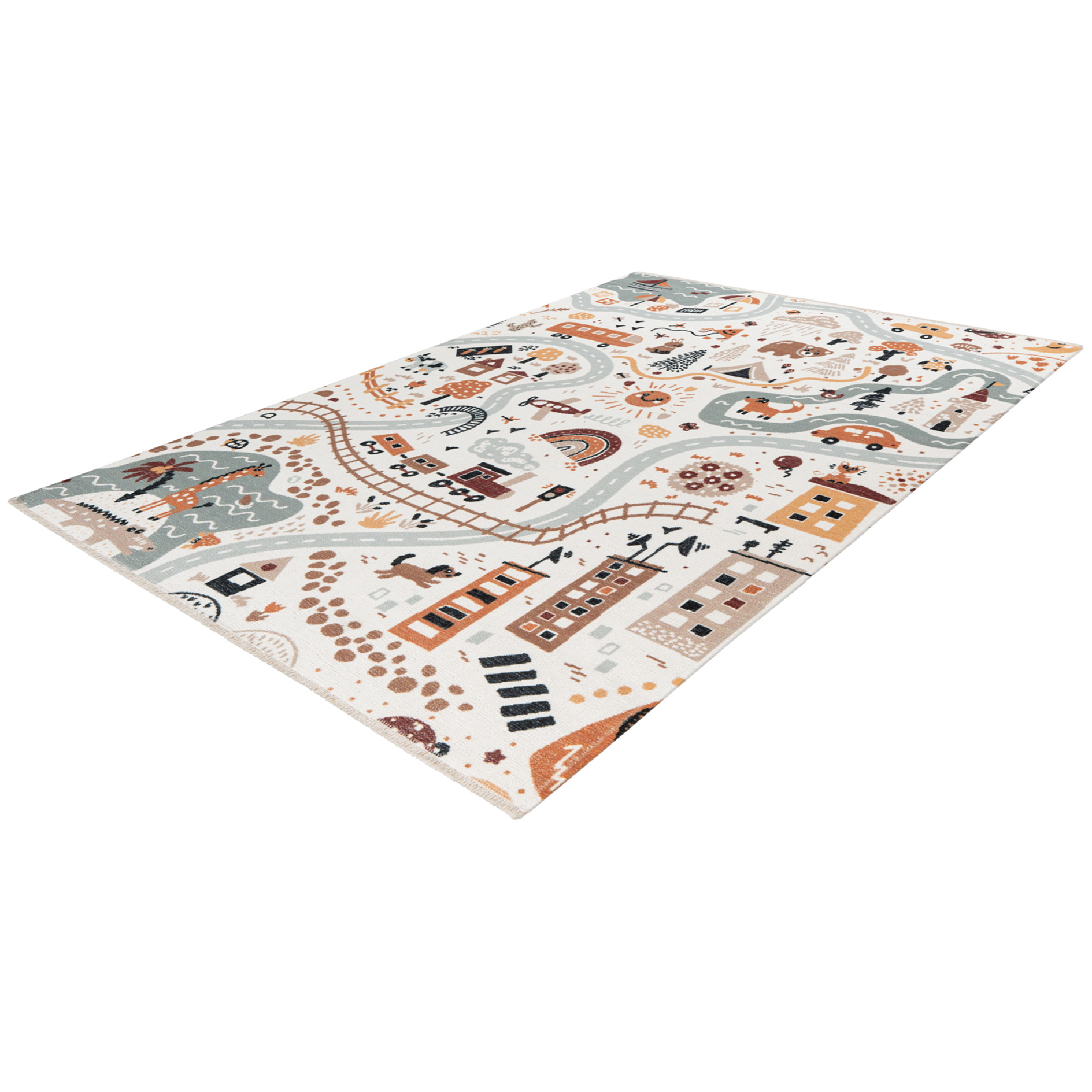 Kinderteppich STRAßEN - multicolor - 115x170 cm
