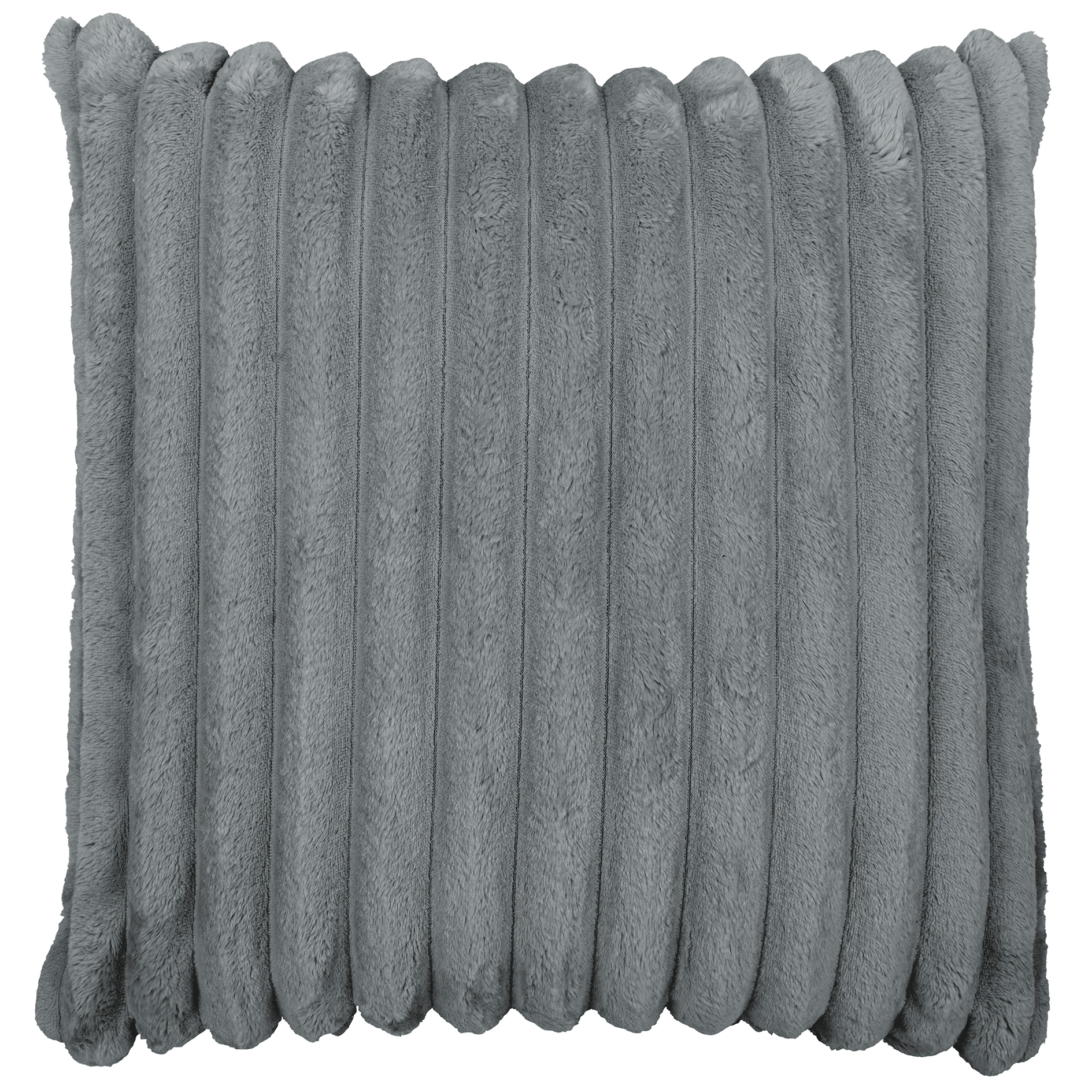 Kissen - anthrazit - 45x45 cm - Breitcord - mit Reißverschluss