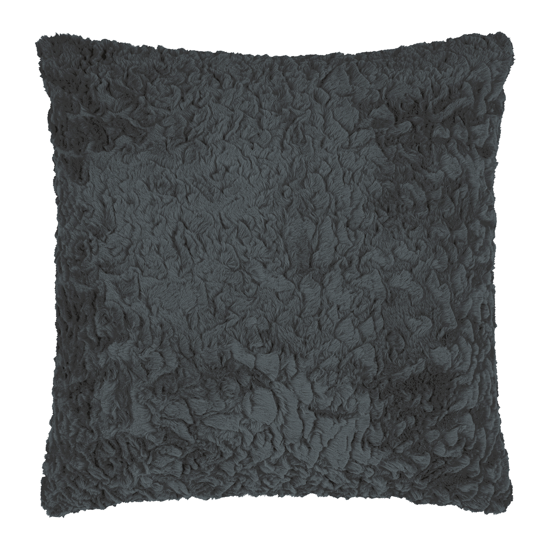 Kissen - anthrazit - Kunstfell - 45x45 cm