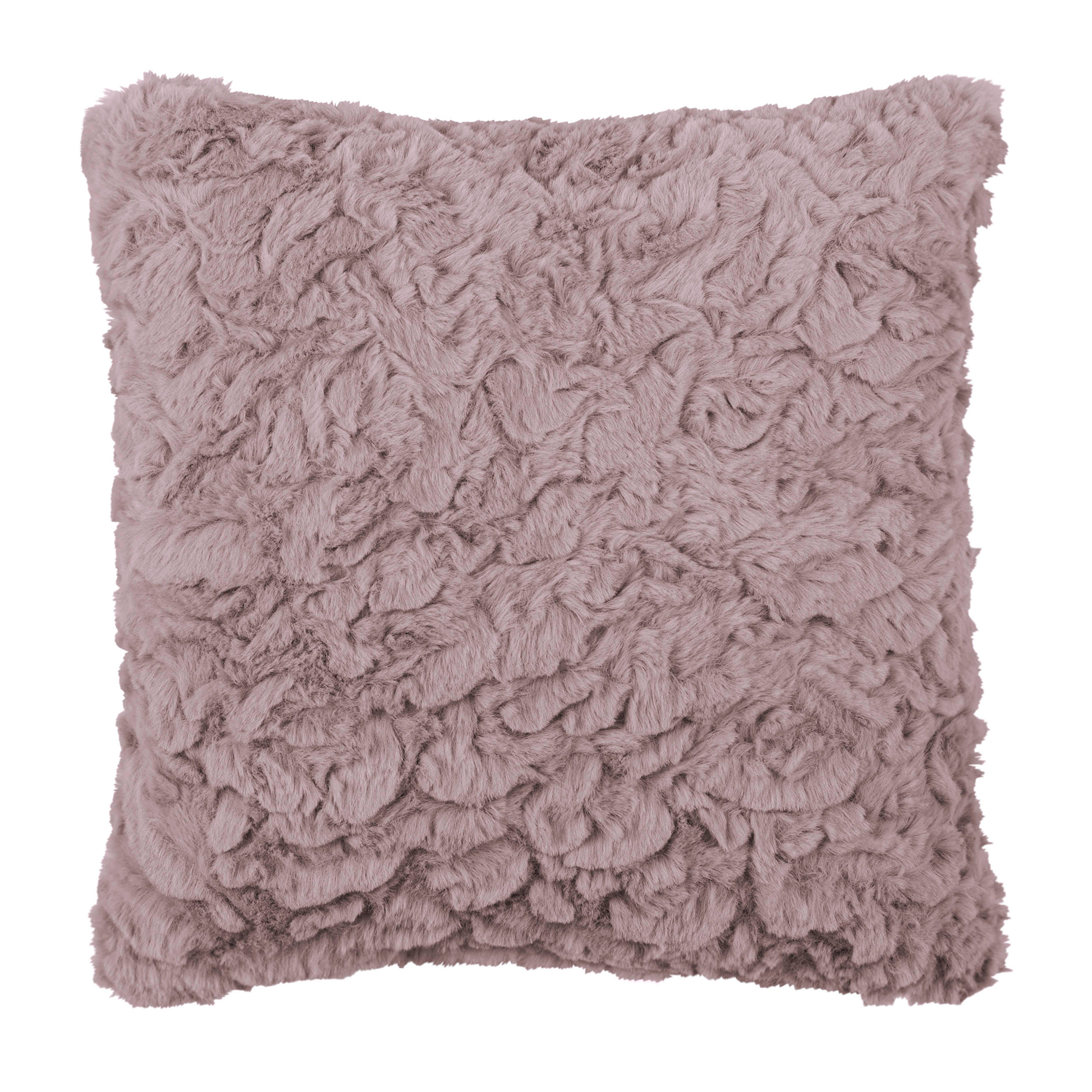 Kissen - rosa - Kunstfell - 25x25 cm
