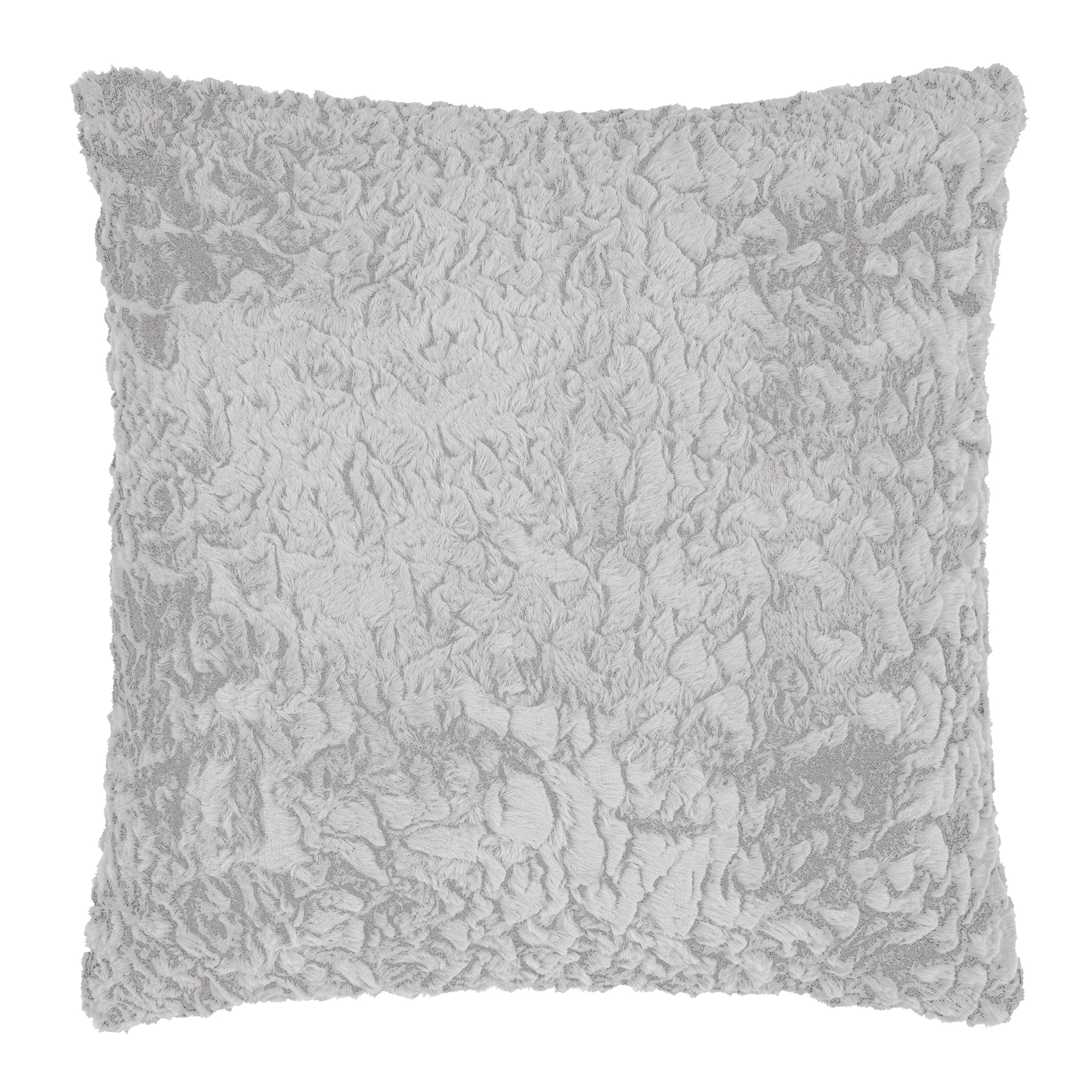 Kissen - silber - Kunstfell - 45x45 cm