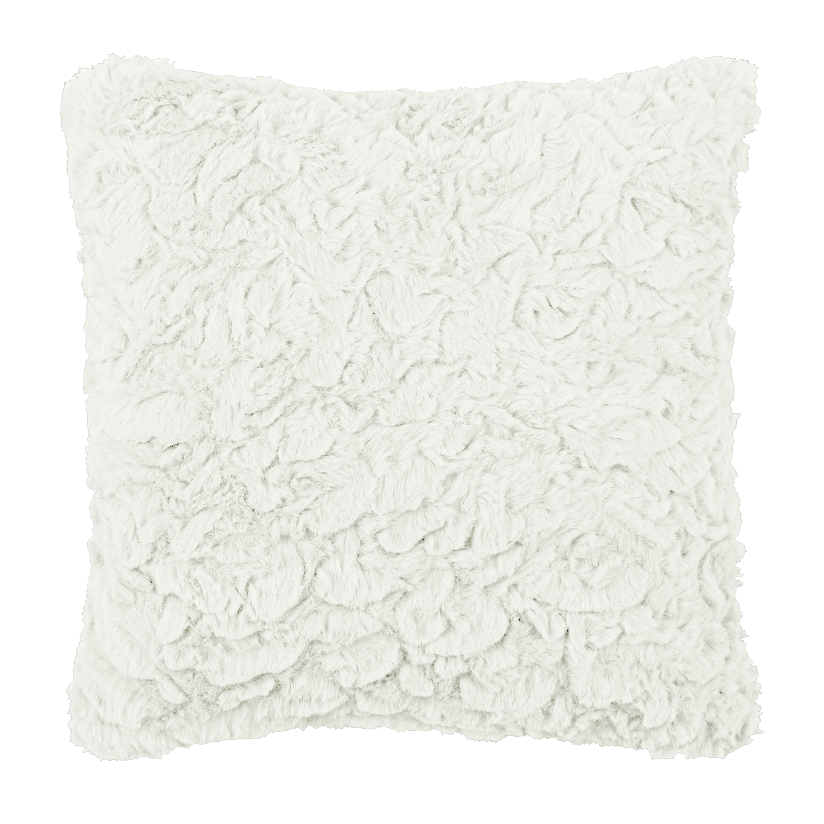 Kissen - weiß - Kunstfell - 25x25 cm