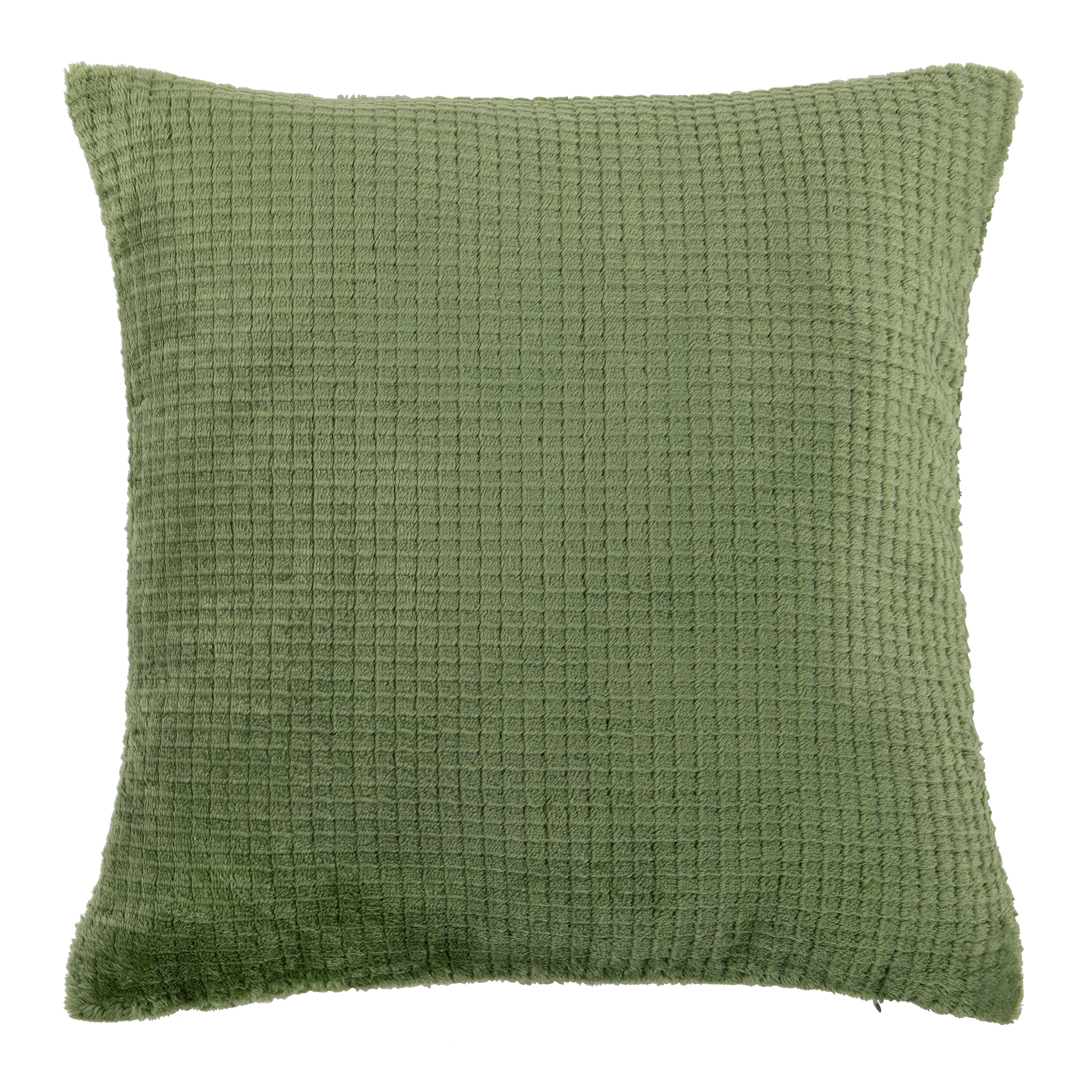 Kissenhülle - olive - Flanell-Jacquard - 45x45 cm