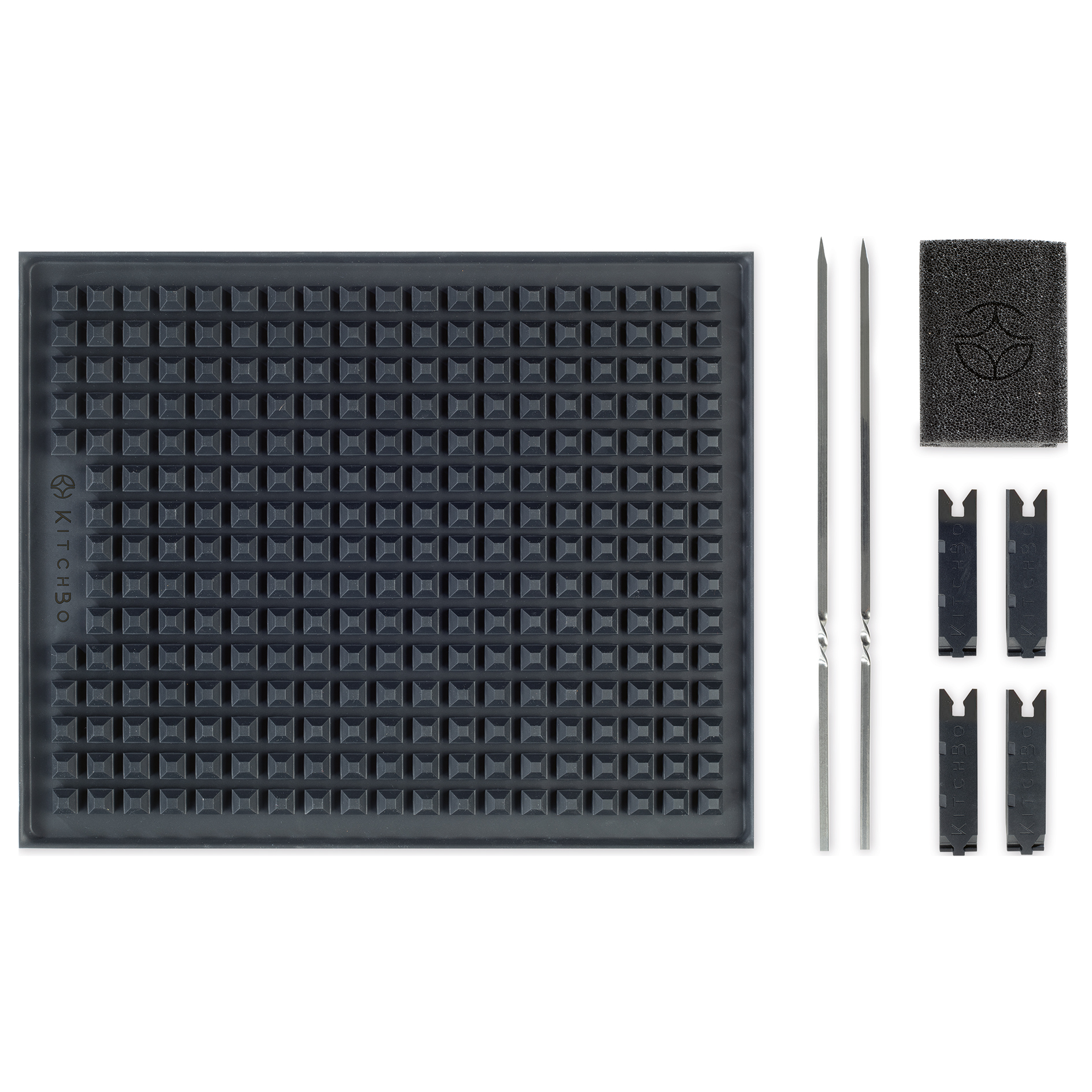 KITCHBO Silikon-Backmatte - schwarz - 8-teilig