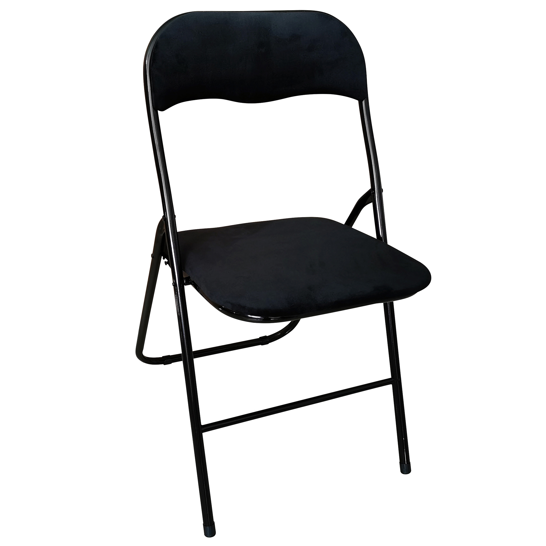 Klappstuhl - schwarz - Samt - 79 cm hoch