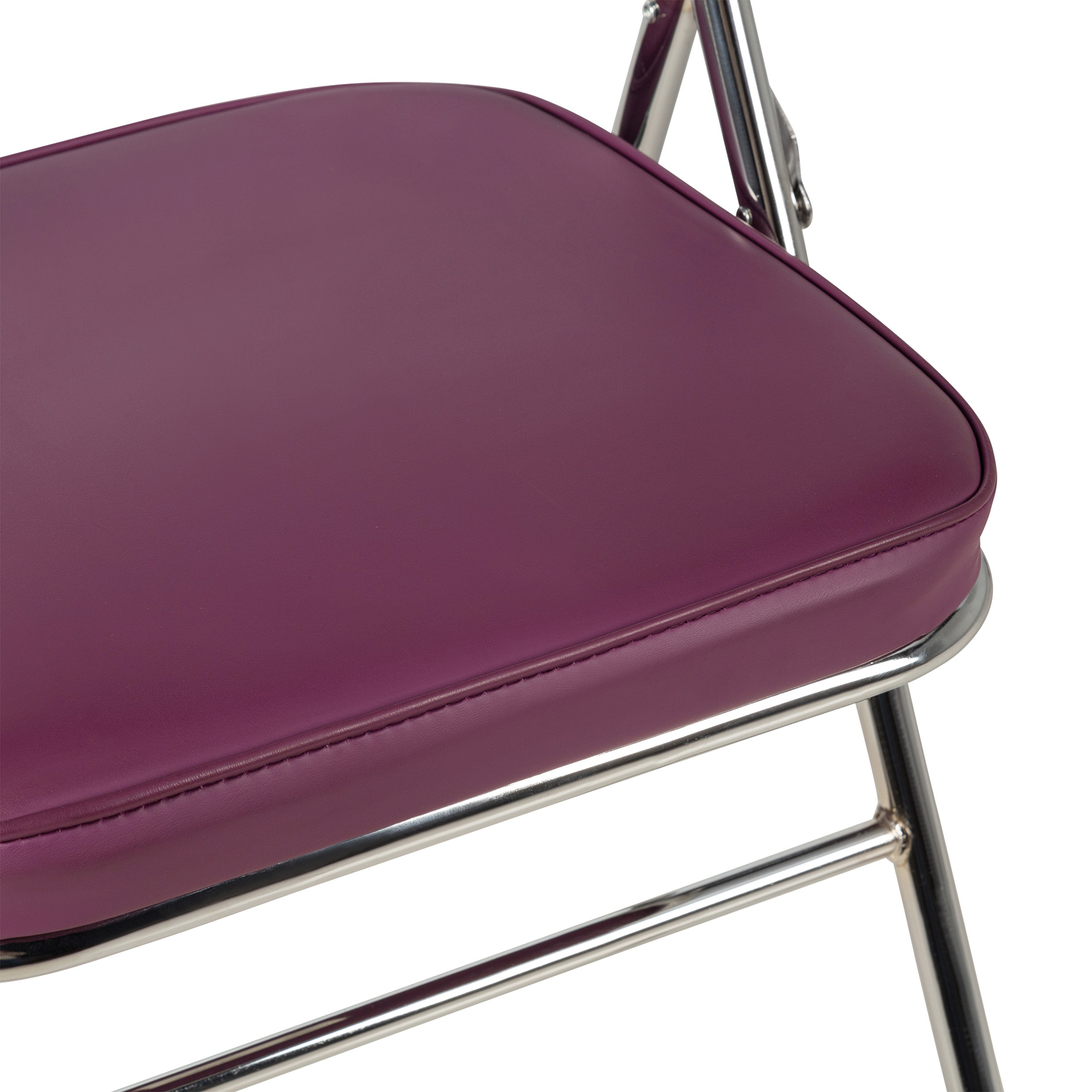 Klappstuhl - violett - Lederoptik
