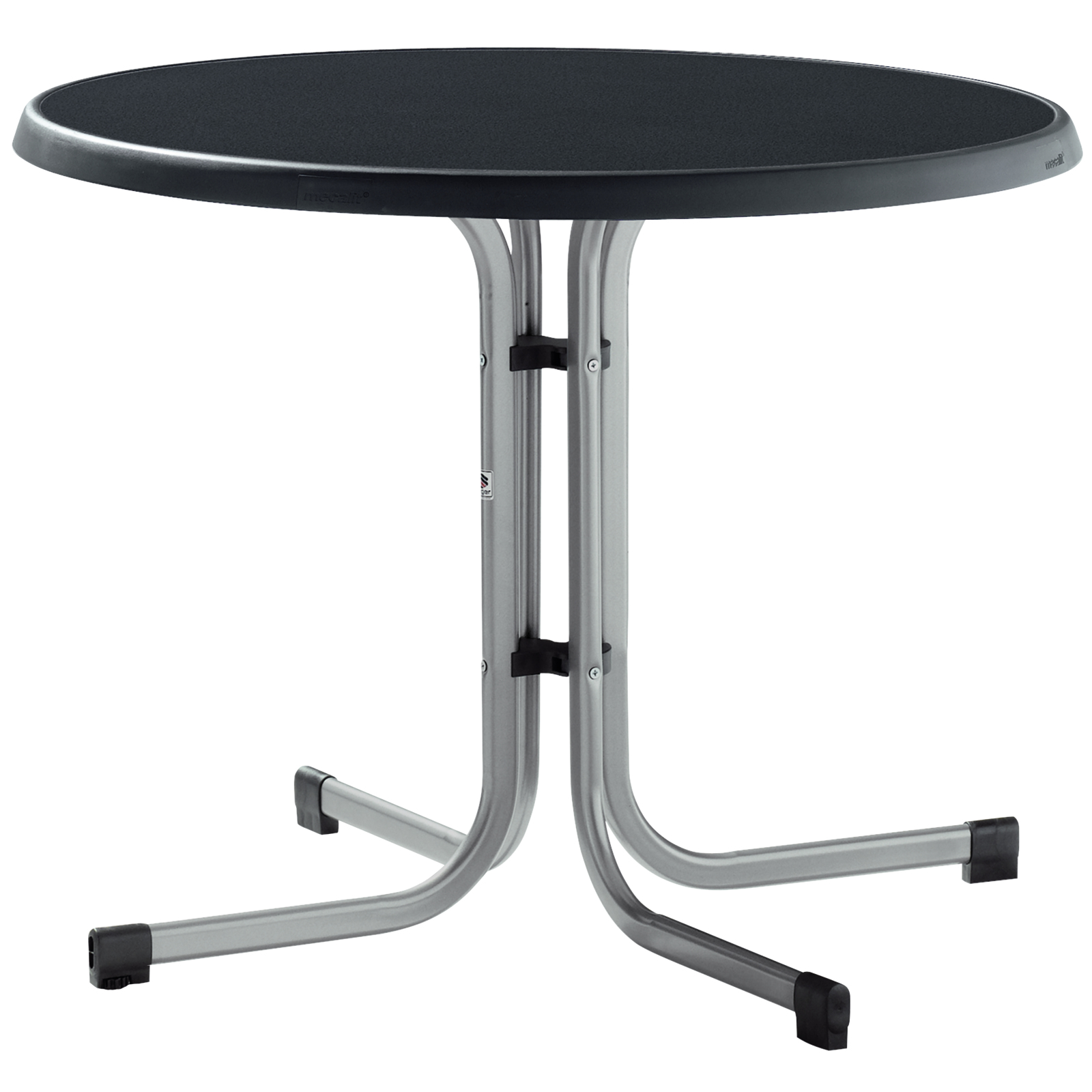 Klapptisch BOULEVARD - graphit-silber - rund - Ø 86 cm