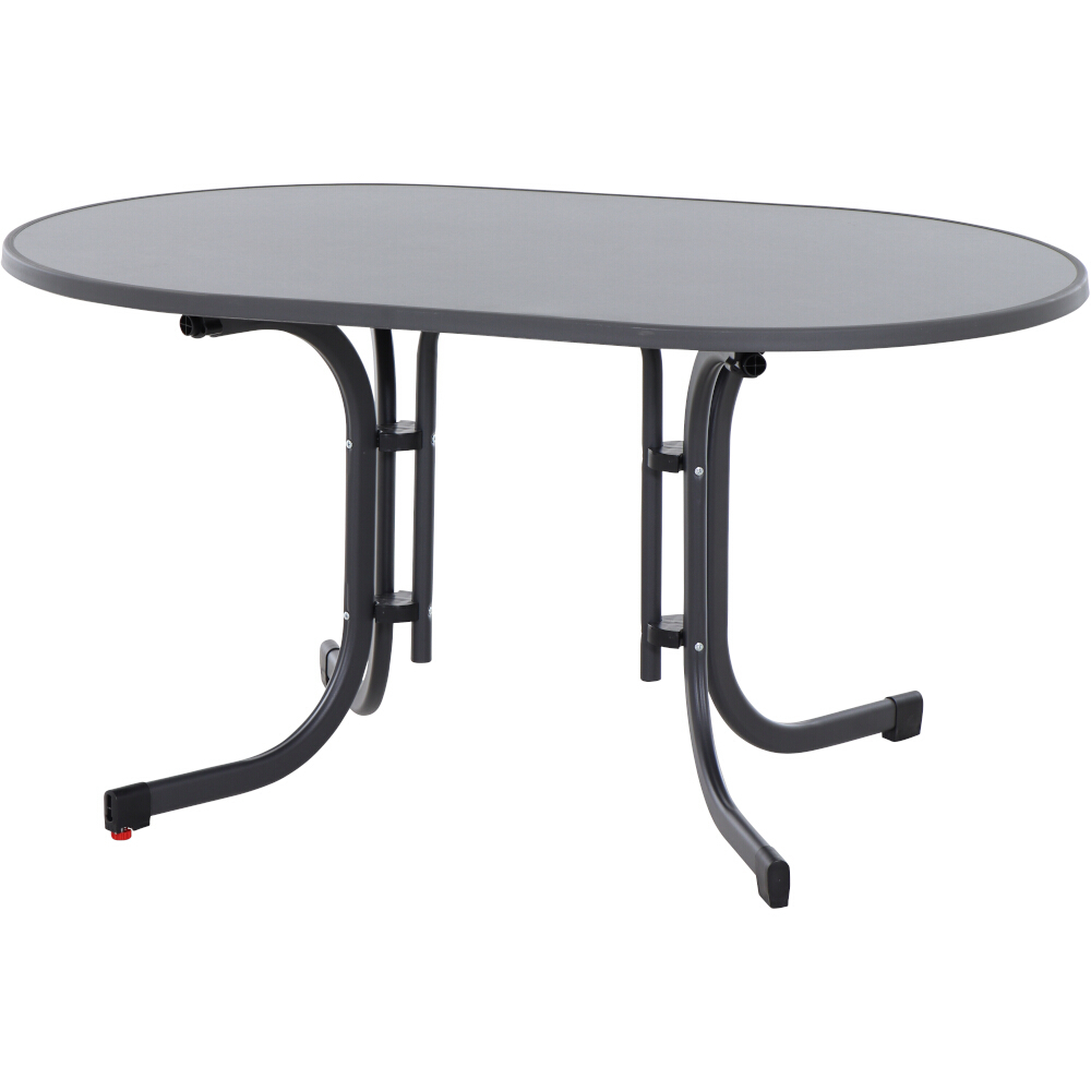 Klapptisch PACO - Schiefer-Optik - anthrazit - oval - Stahl