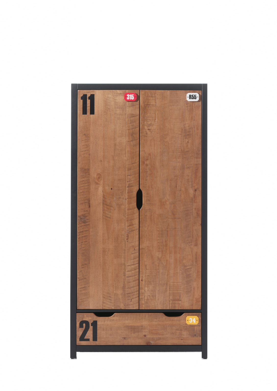 Kleiderschrank ALEX - teilmassiv - 100 cm