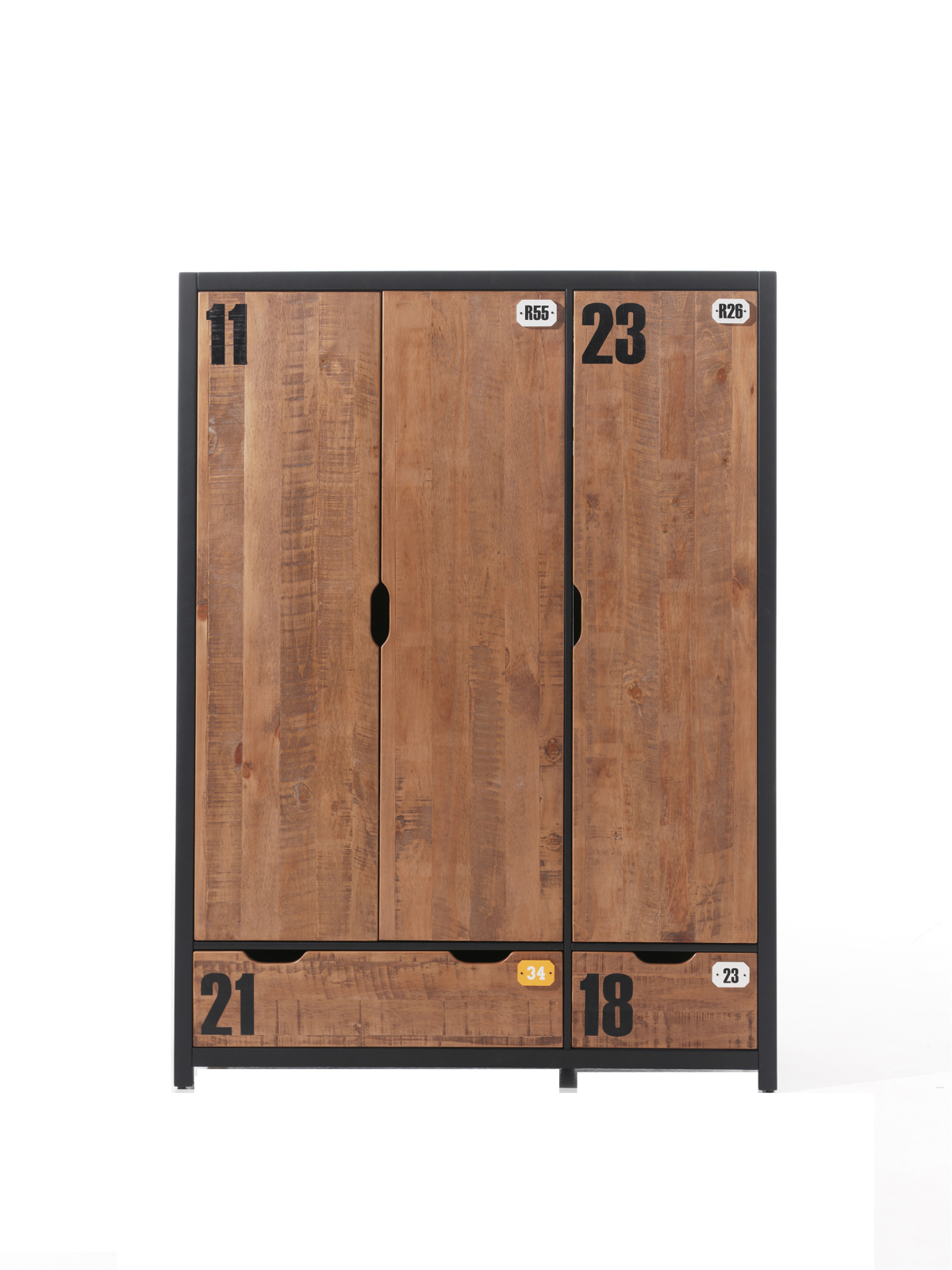 Kleiderschrank ALEX - teilmassiv - 145 cm
