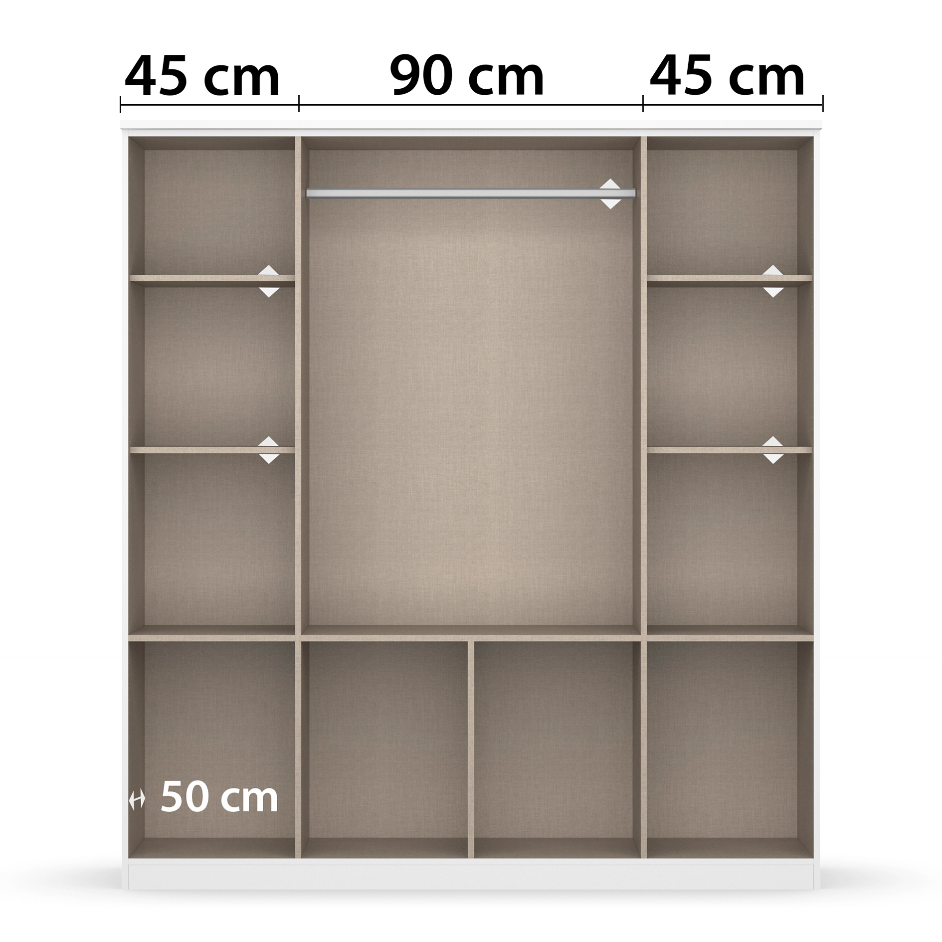 Kleiderschrank - alpinweiß - Sonoma Eiche - 181 cm breit