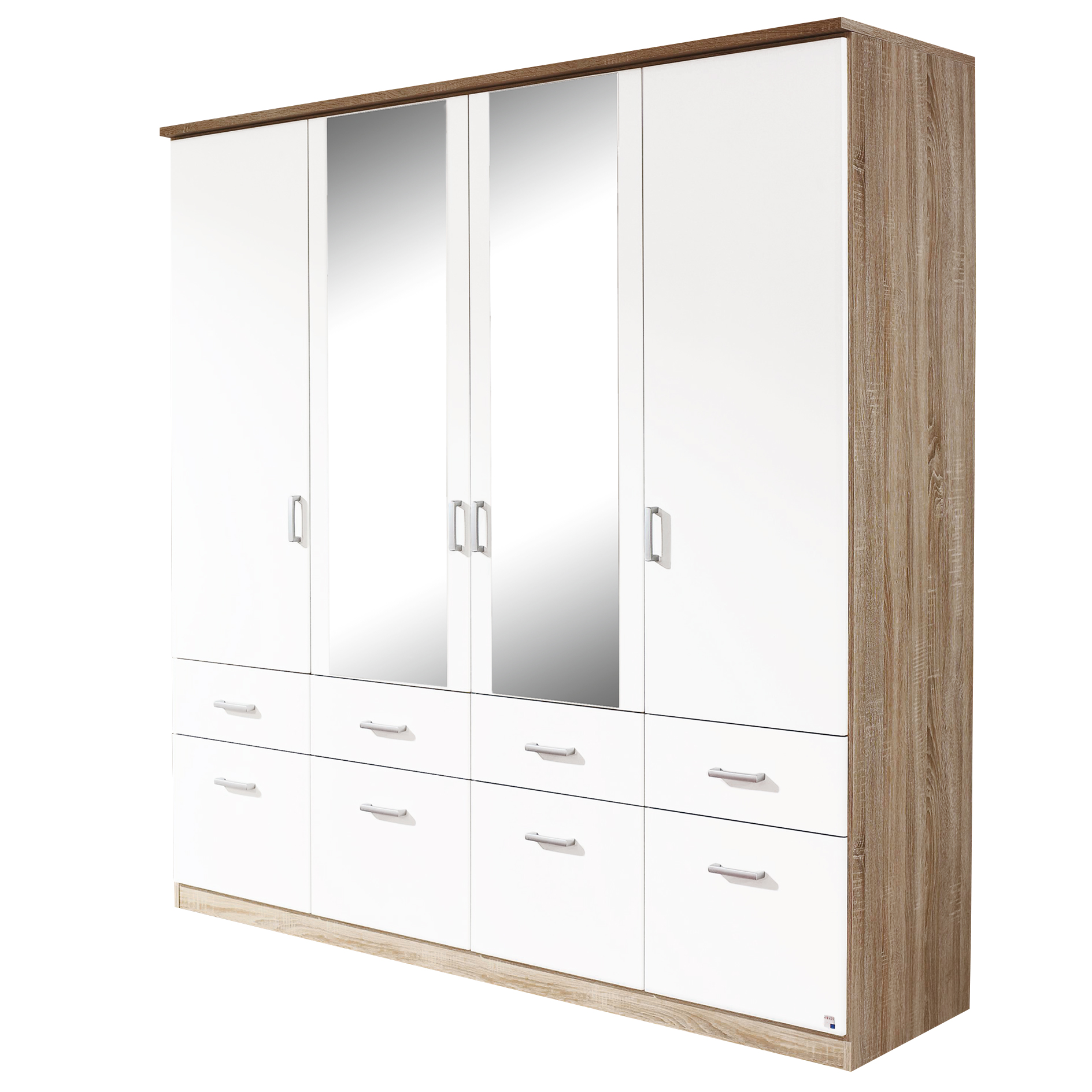 Kleiderschrank - alpinweiß - Sonoma Eiche - 181 cm breit