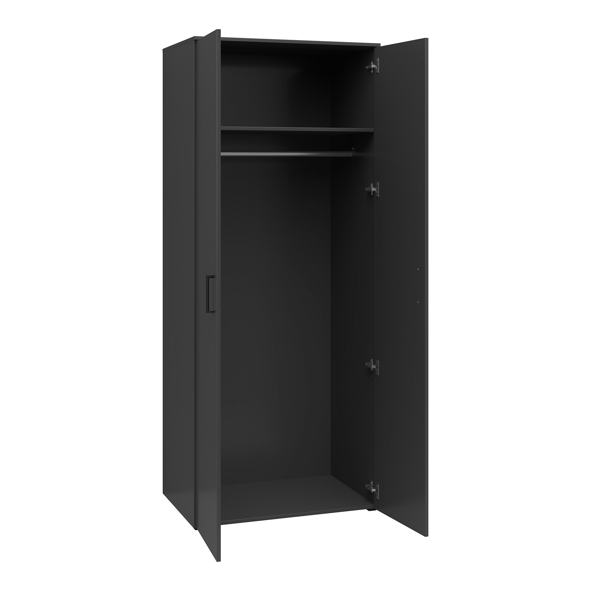 Kleiderschrank - anthrazit - Breite 80 cm - XL-Tiefe