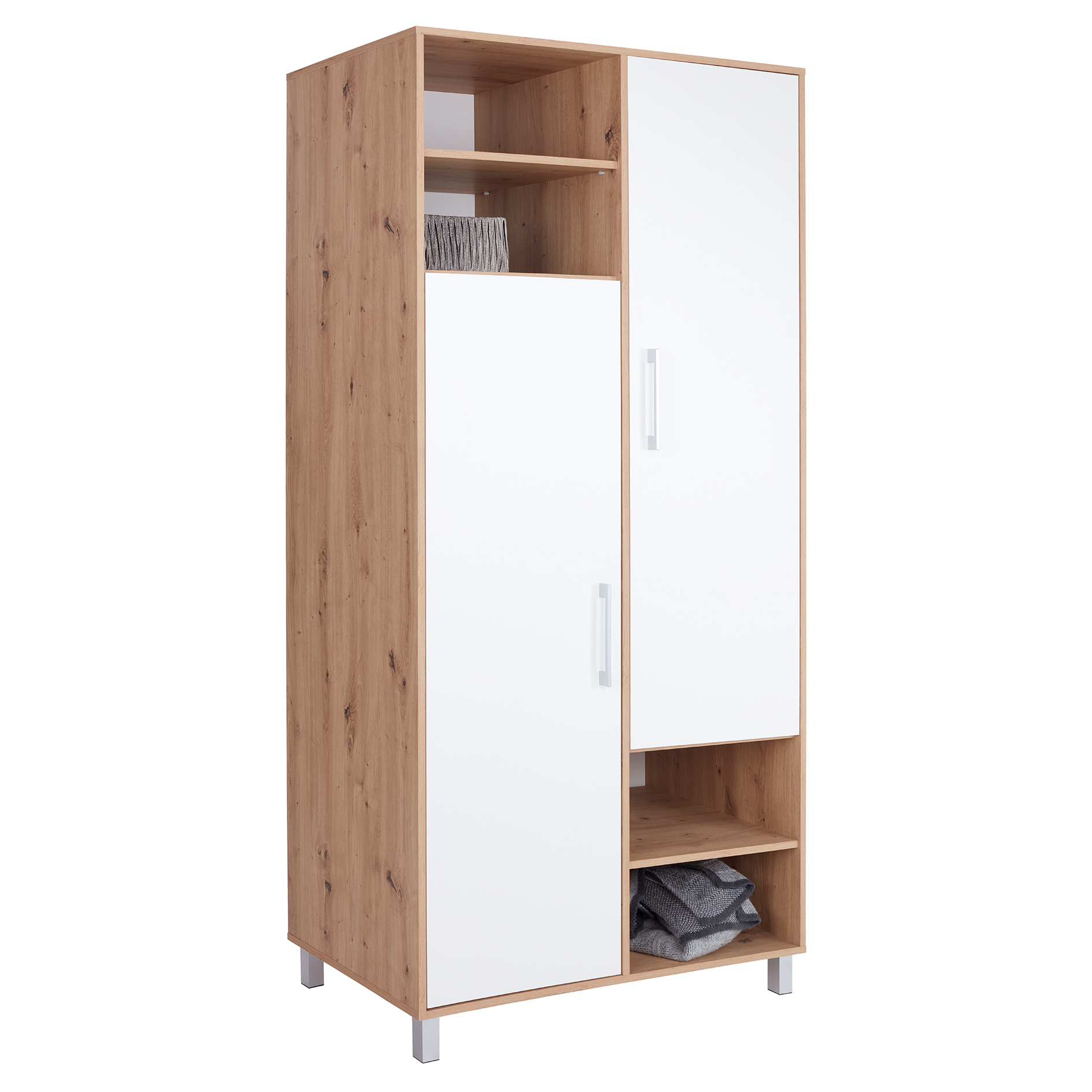 Kleiderschrank - Artisan Eiche - alpinweiß - 99 cm breit