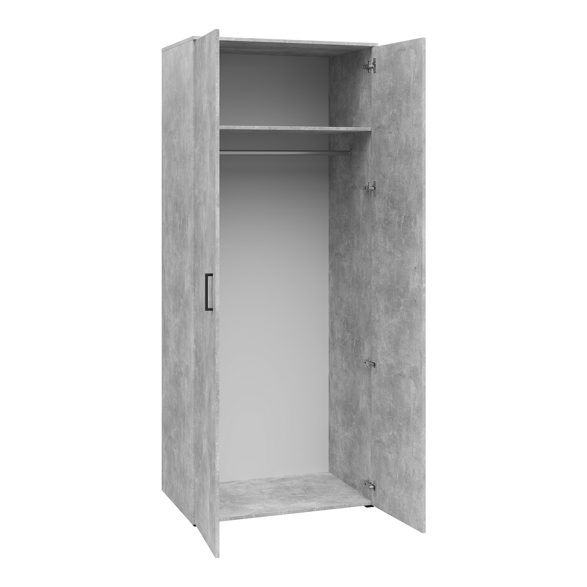 kleiderschrank - betonoptik - breite 80 cm - xl-tiefe | online bei