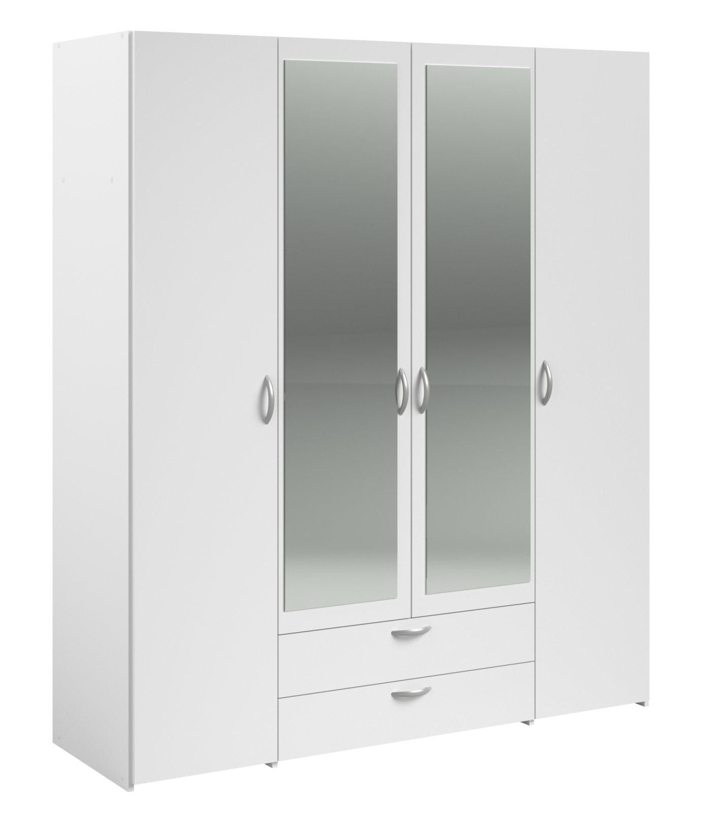 Kleiderschrank DAILY 3 - weiß - 4-türig - 160 cm breit