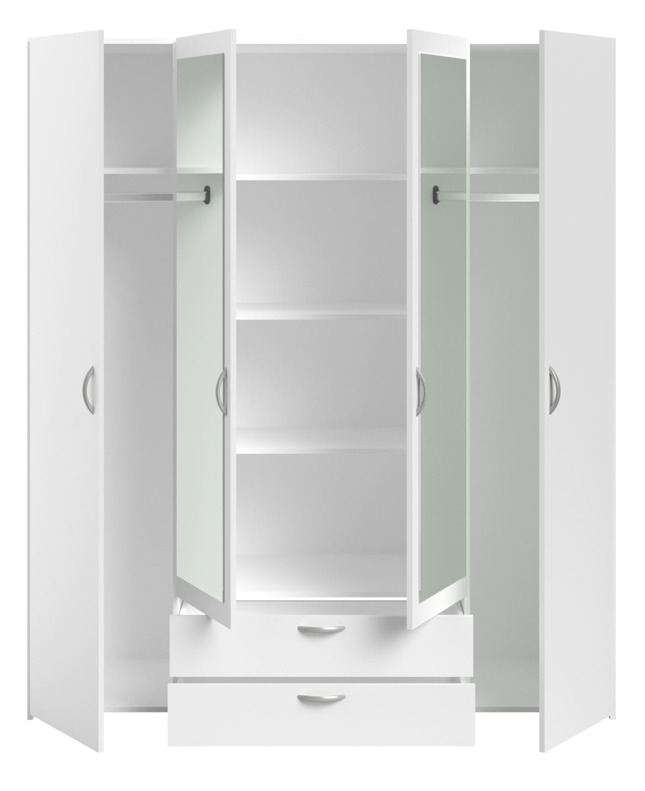 Kleiderschrank DAILY 3 - weiß - 4-türig - 160 cm breit