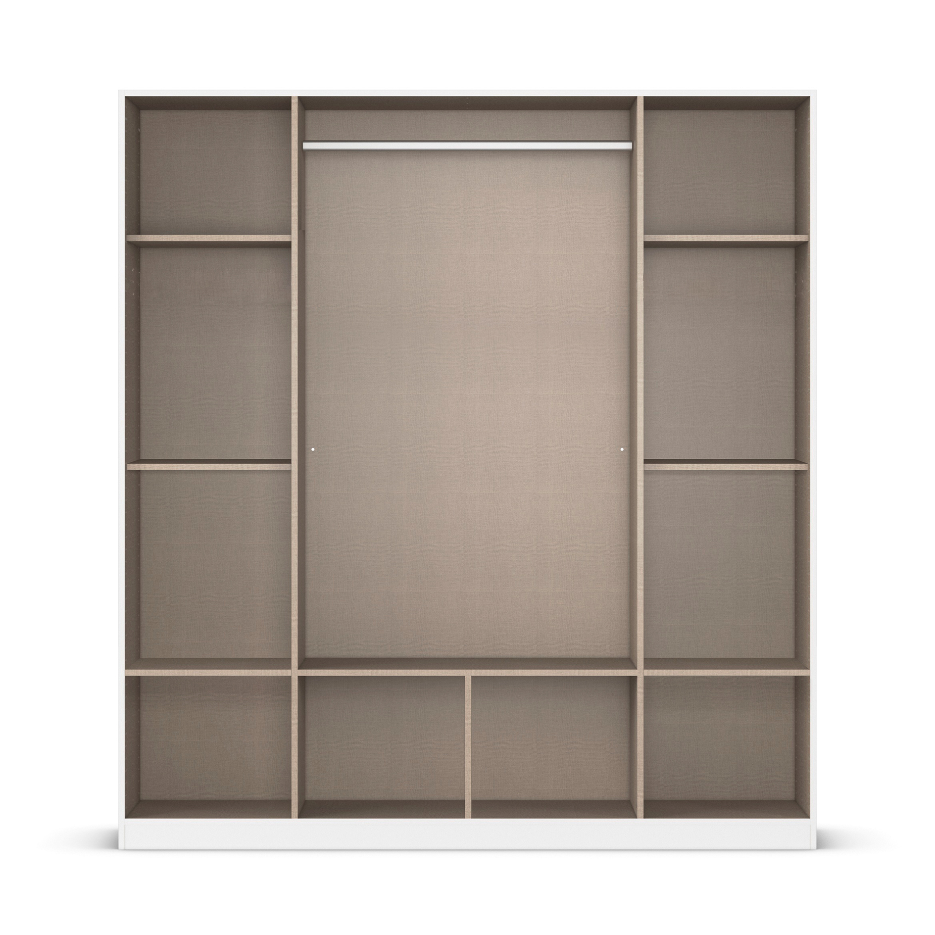 Kleiderschrank - grau metallic - 181 cm breit