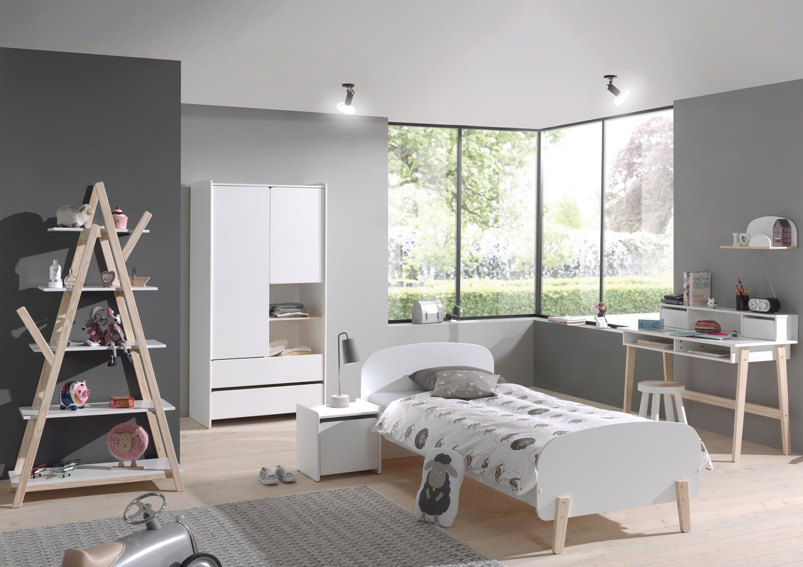 Kleiderschrank KIDDY - weiß - 90 cm breit