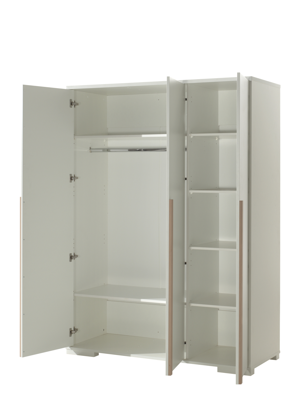 Kleiderschrank LONDON - weiß - 145,6 cm breit