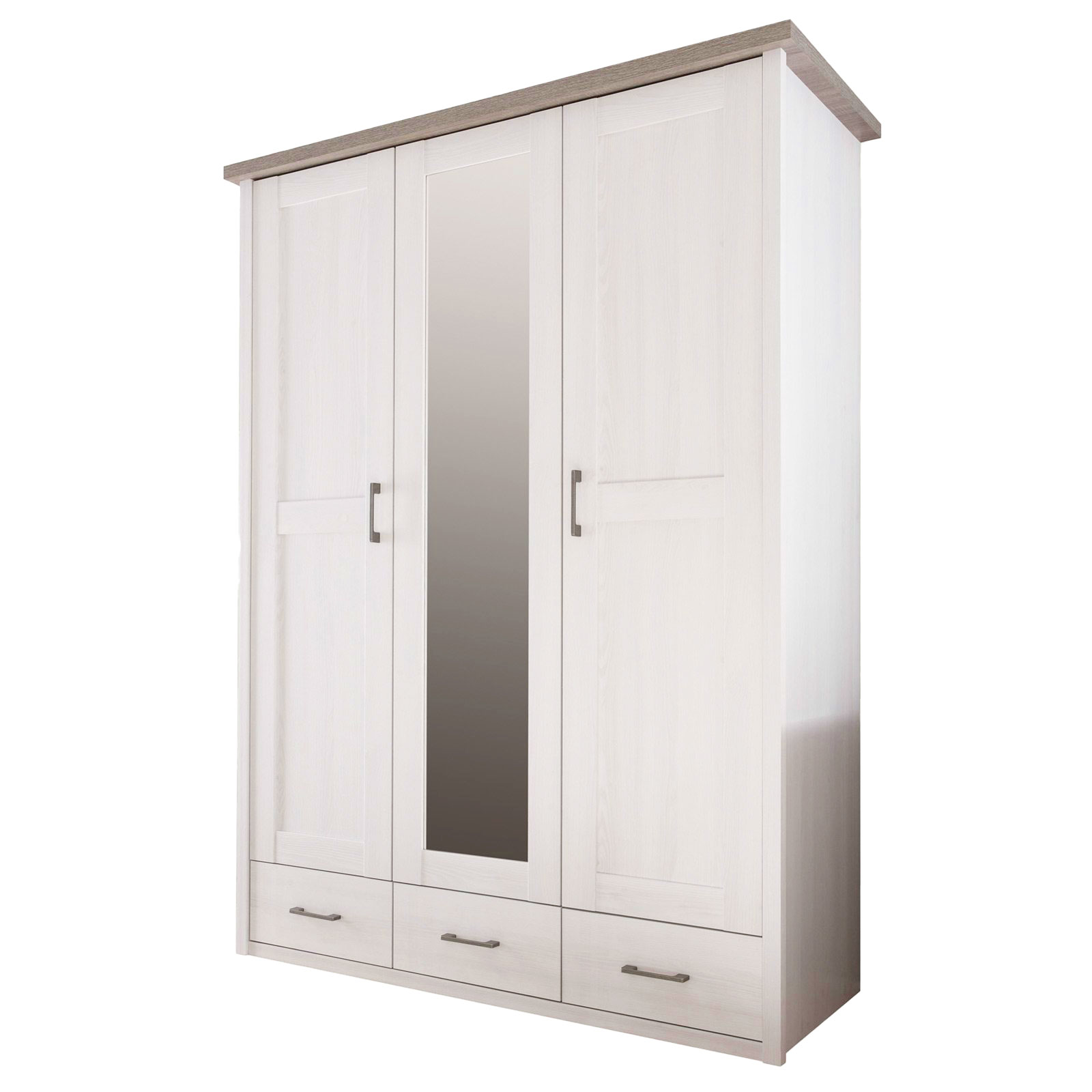 Kleiderschrank - Pinie weiß - Trüffel - 148 cm