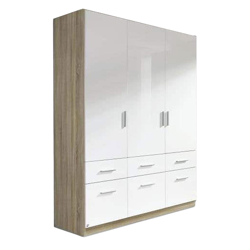 Kleiderschrank - Sonoma Eiche-weiß - 136 cm