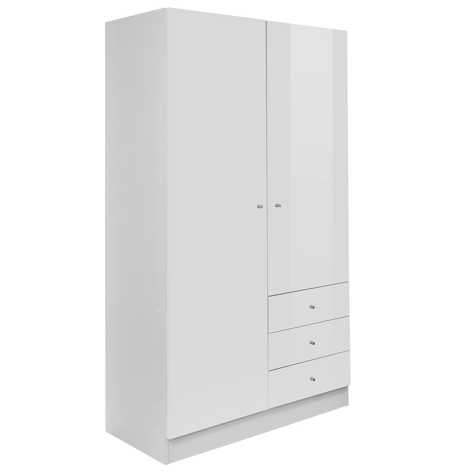 Kleiderschrank - weiß Hochglanz - 100 cm breit