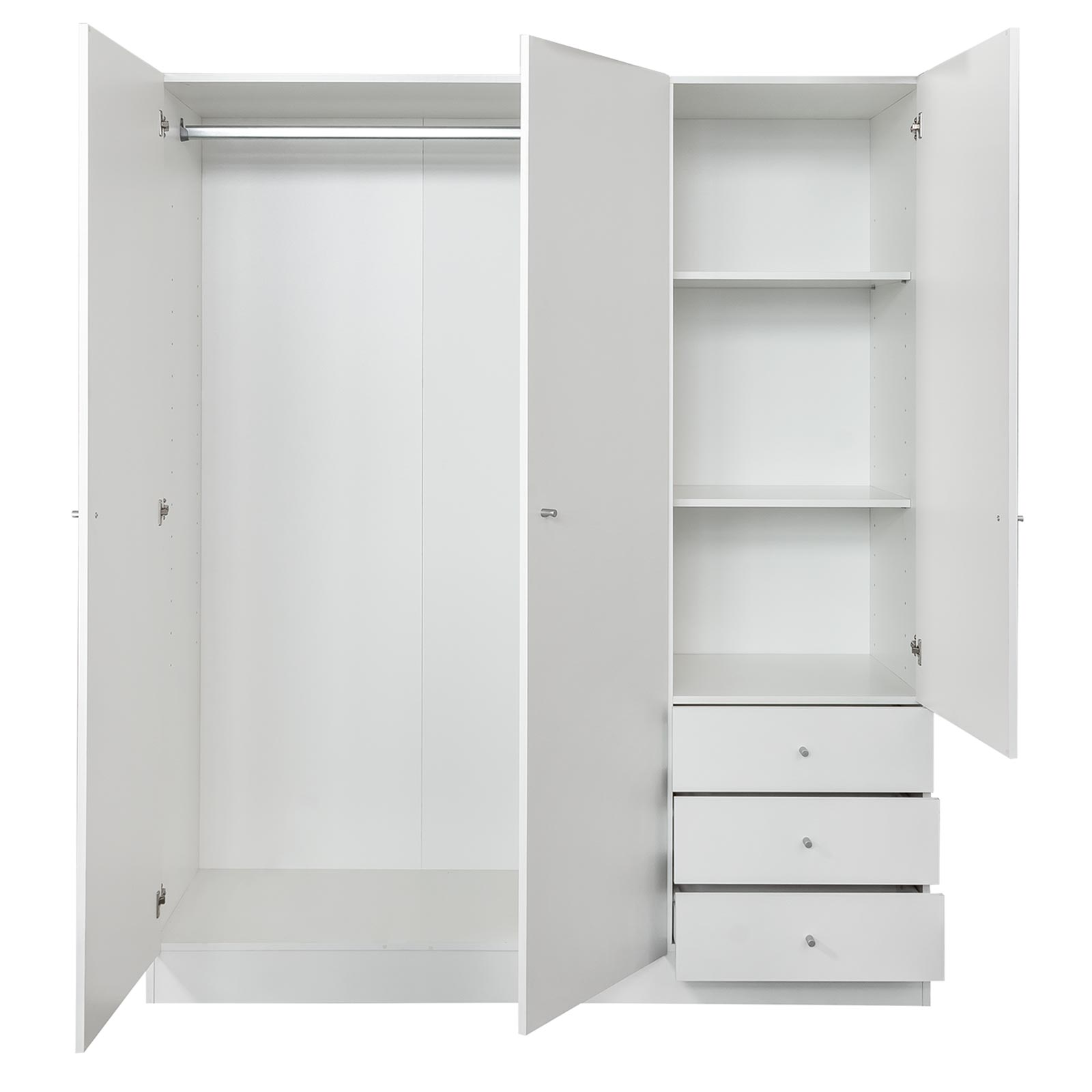 kleiderschrank - weiß hochglanz - 150 cm breit