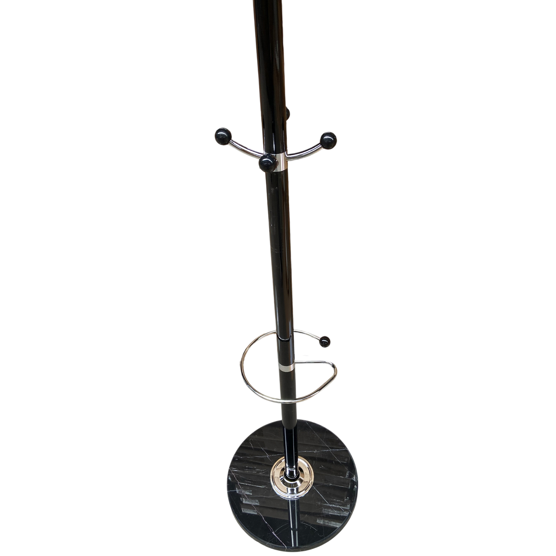 Kleiderständer - schwarz - Marmorfuß - 177 cm hoch