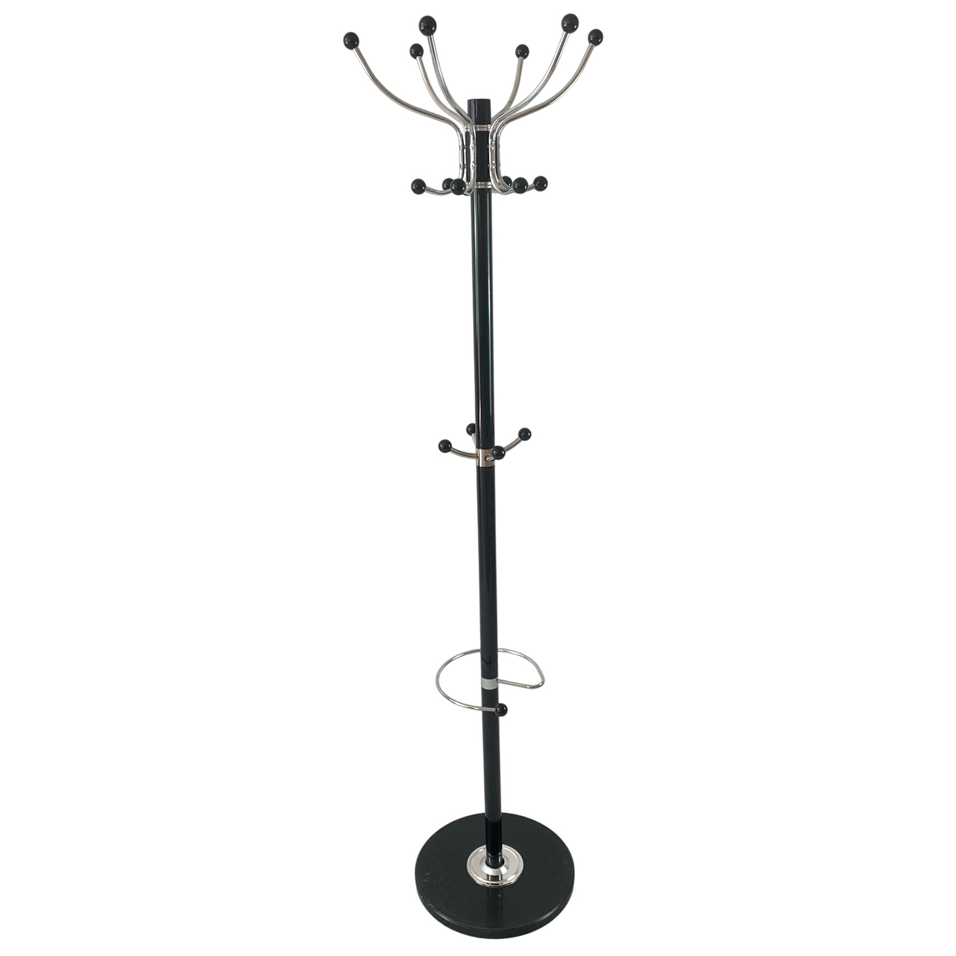 Kleiderständer - schwarz - Marmorfuß - 177 cm hoch