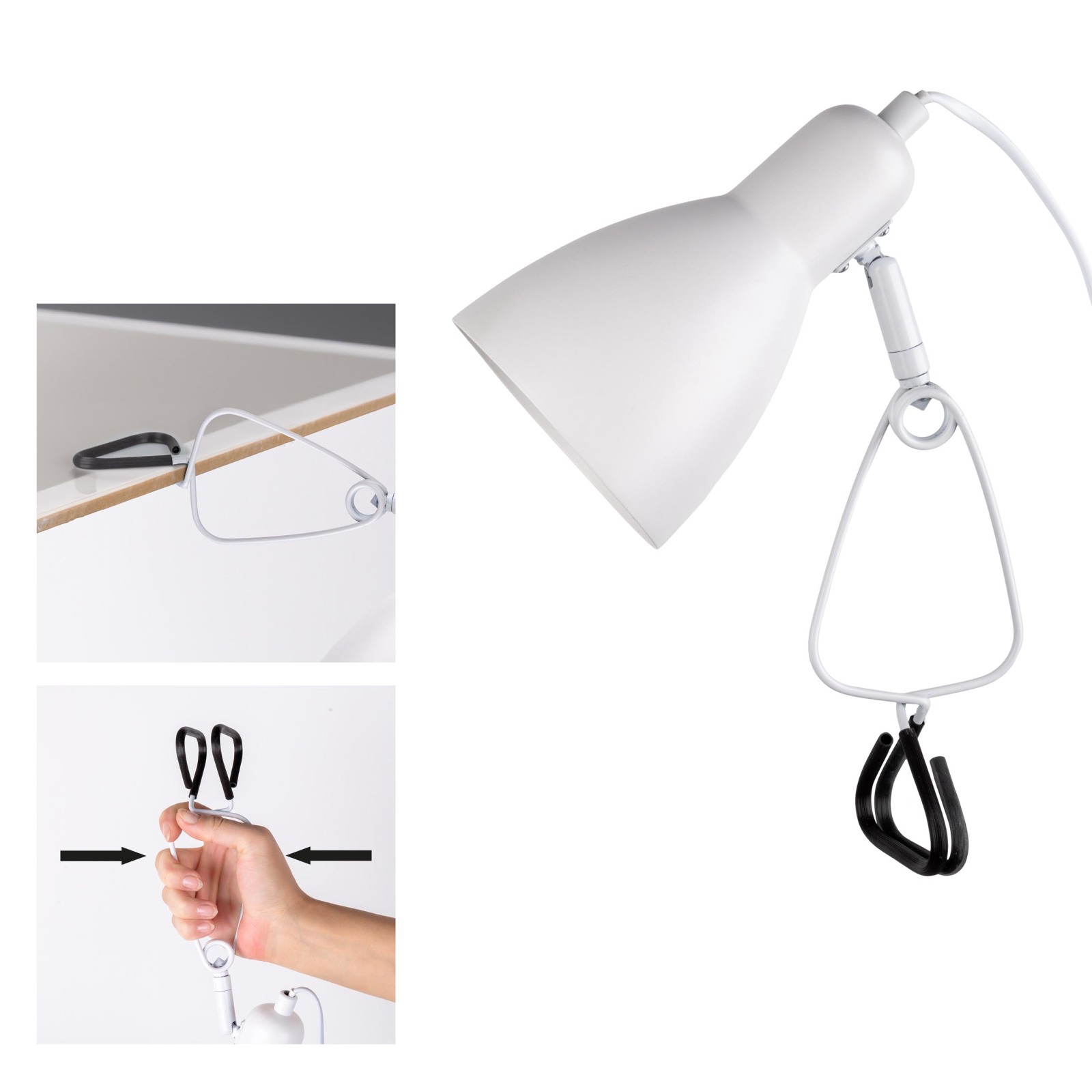 Klemmtischleuchte MARA - weiß - 28 cm