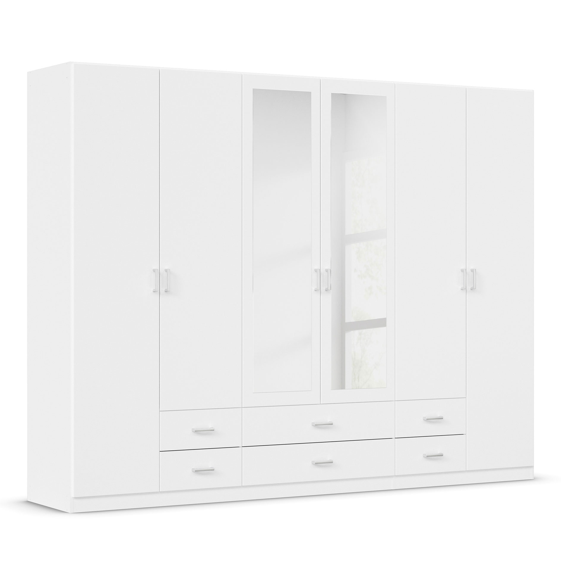 Kombi-Drehtürenschrank - alpinweiß - 271 cm