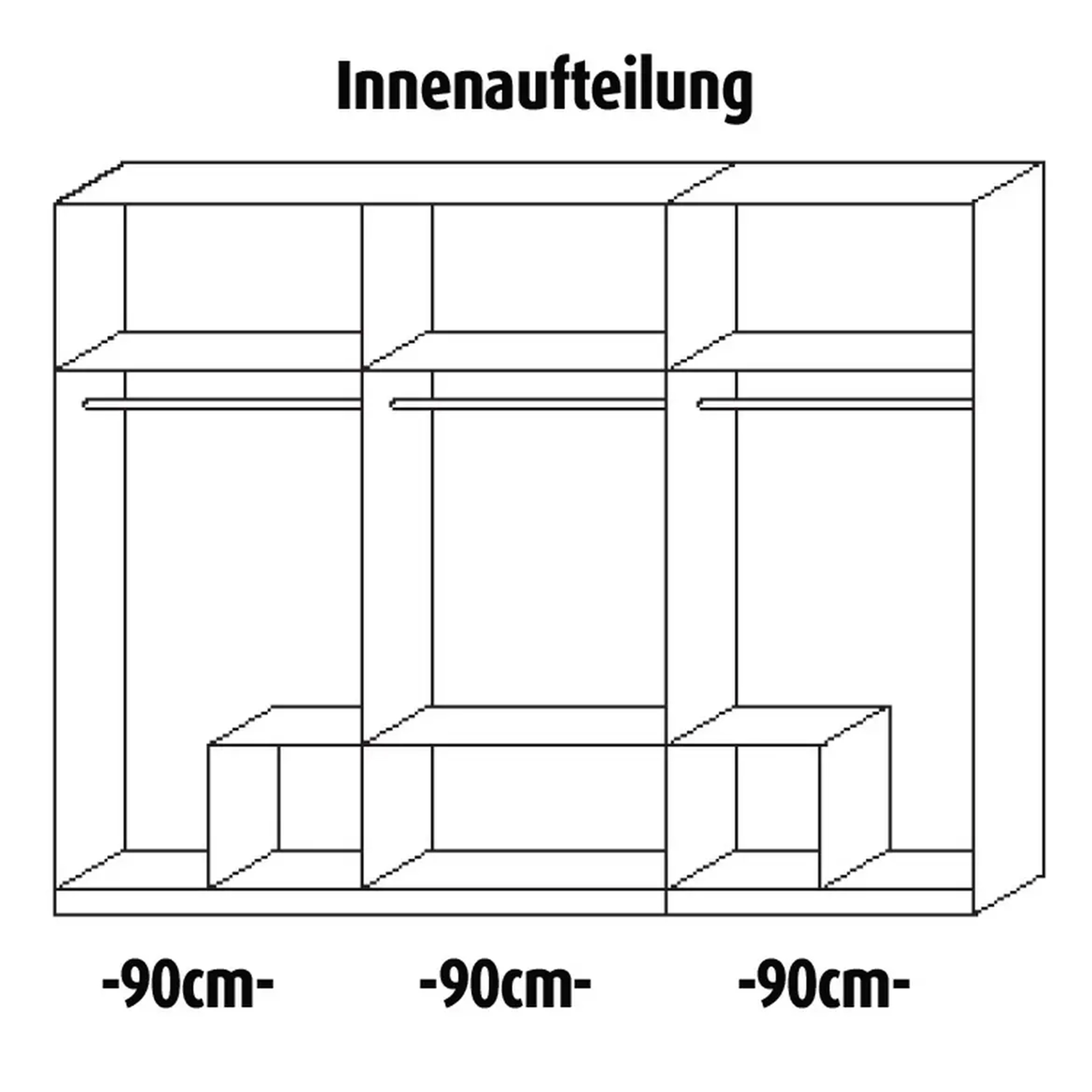 Kombi-Drehtürenschrank - Sonoma Eiche - weiß - 271 cm