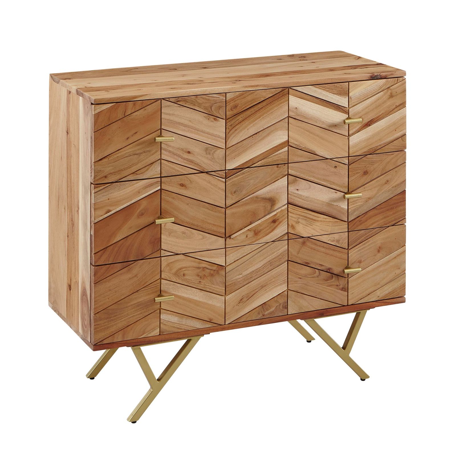 Kommode - Akazie hellbraun - Massivholz - 90 cm