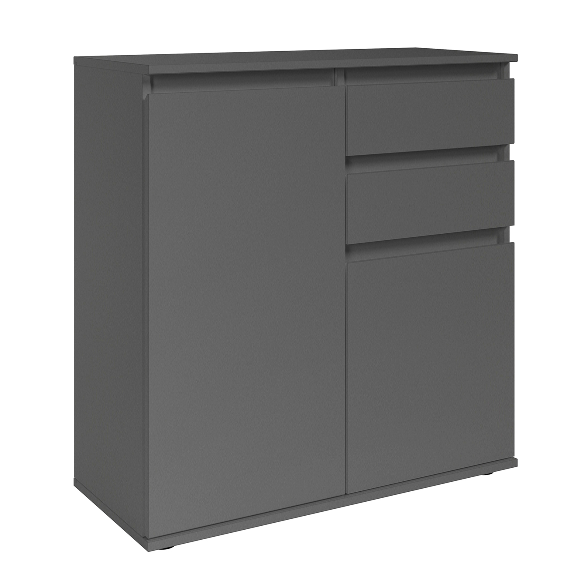 Kommode - anthrazit - 2 Schubkästen - 80 cm breit