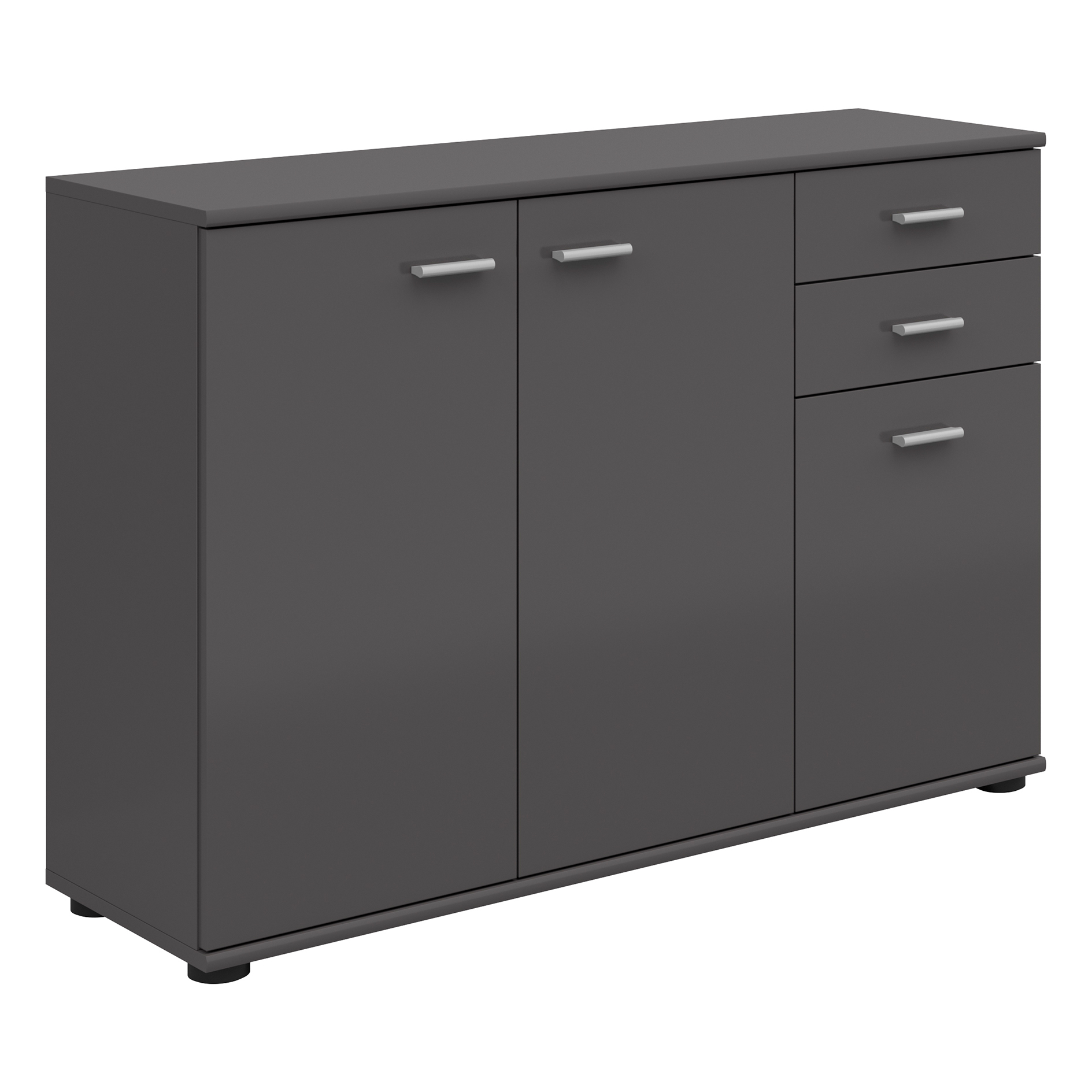 Kommode - anthrazit - 3 Türen - 106 cm breit
