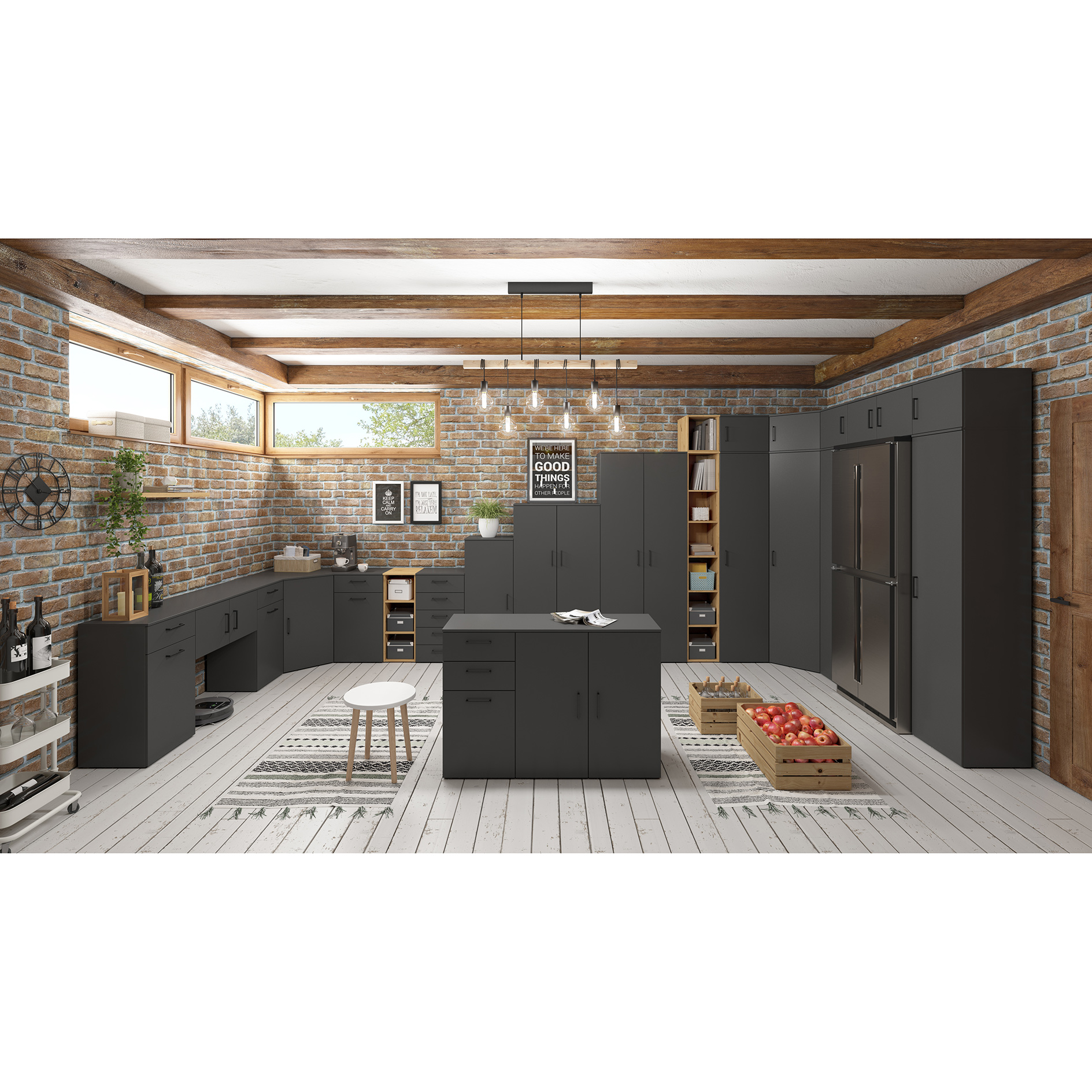 Kommode - anthrazit - 7 Schubkästen - 45 cm