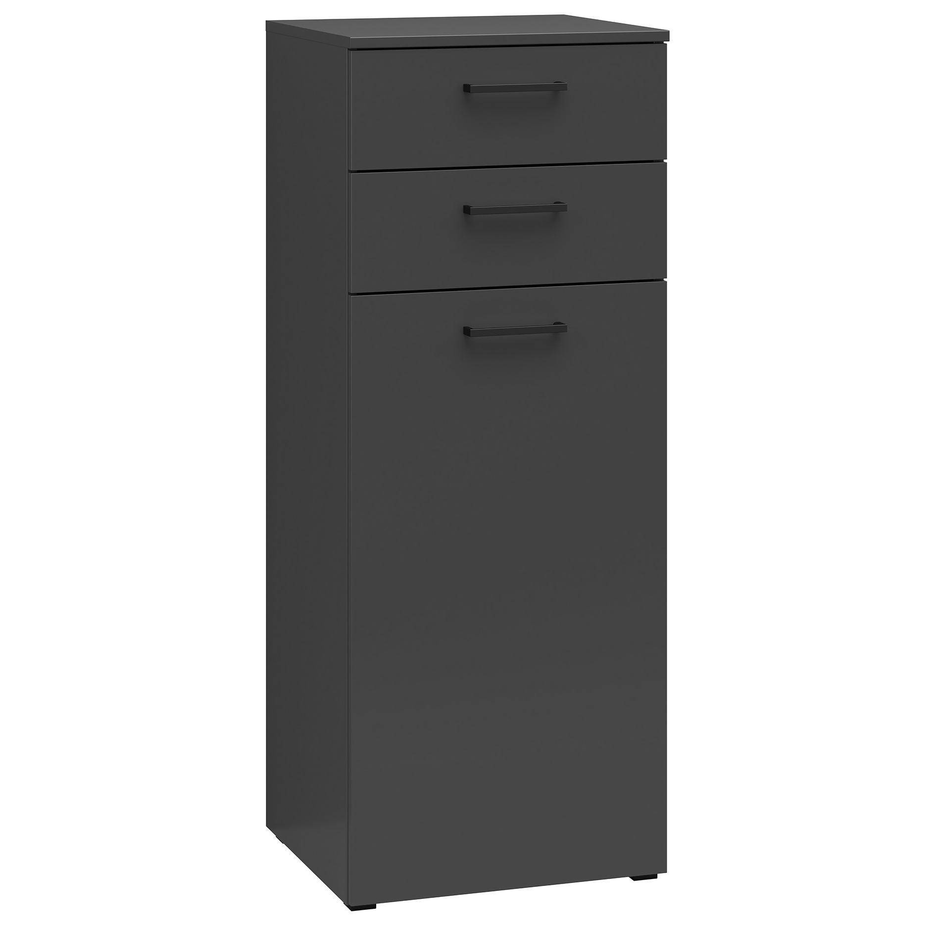Kommode - anthrazit - eine Tür - 2 Schubkästen - 45 cm