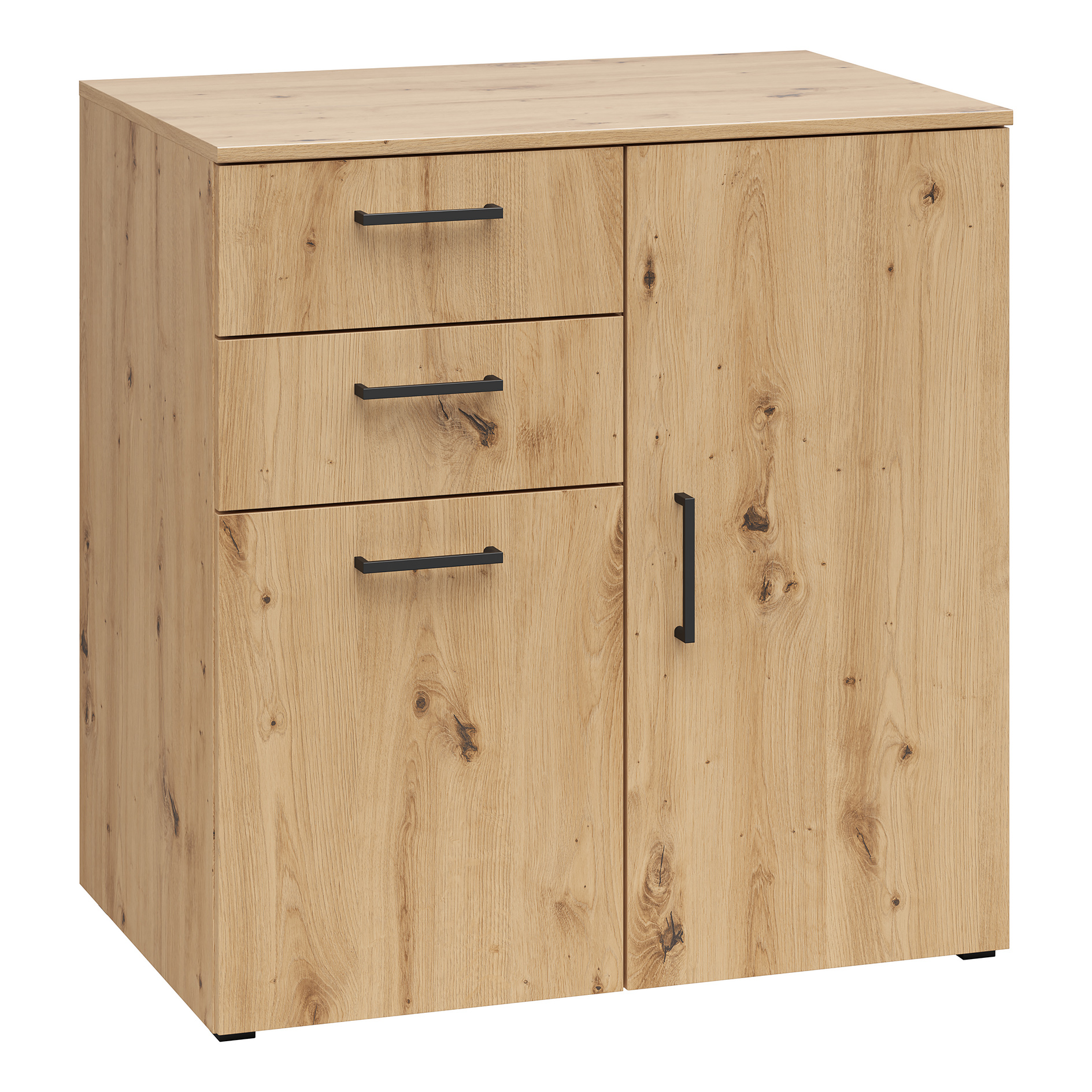 Kommode - Artisan Eiche - 2 Türen - 2 Schubkästen - XL-Tiefe - 80 cm breit