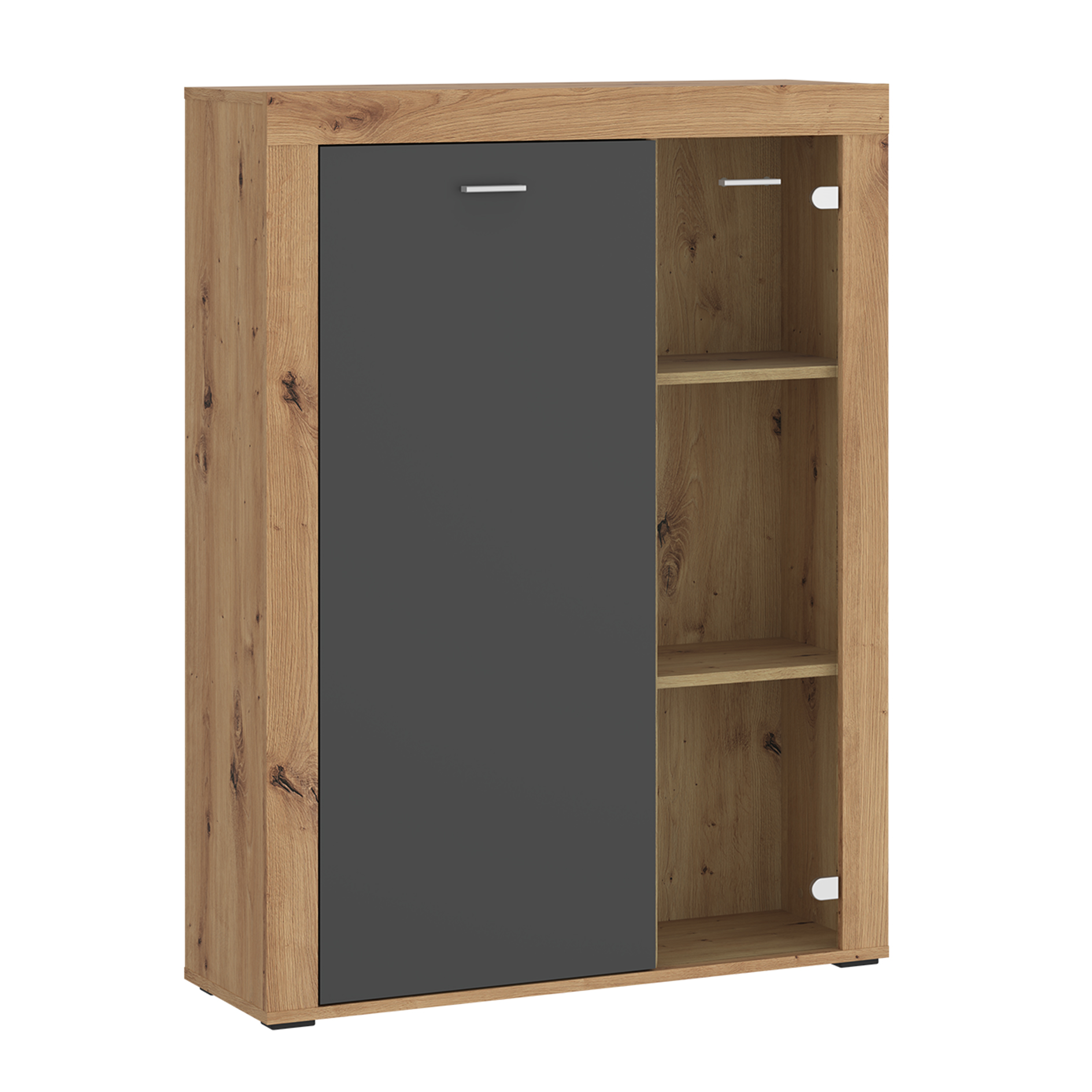 Kommode - Artisan Eiche - anthrazit - 90 cm breit