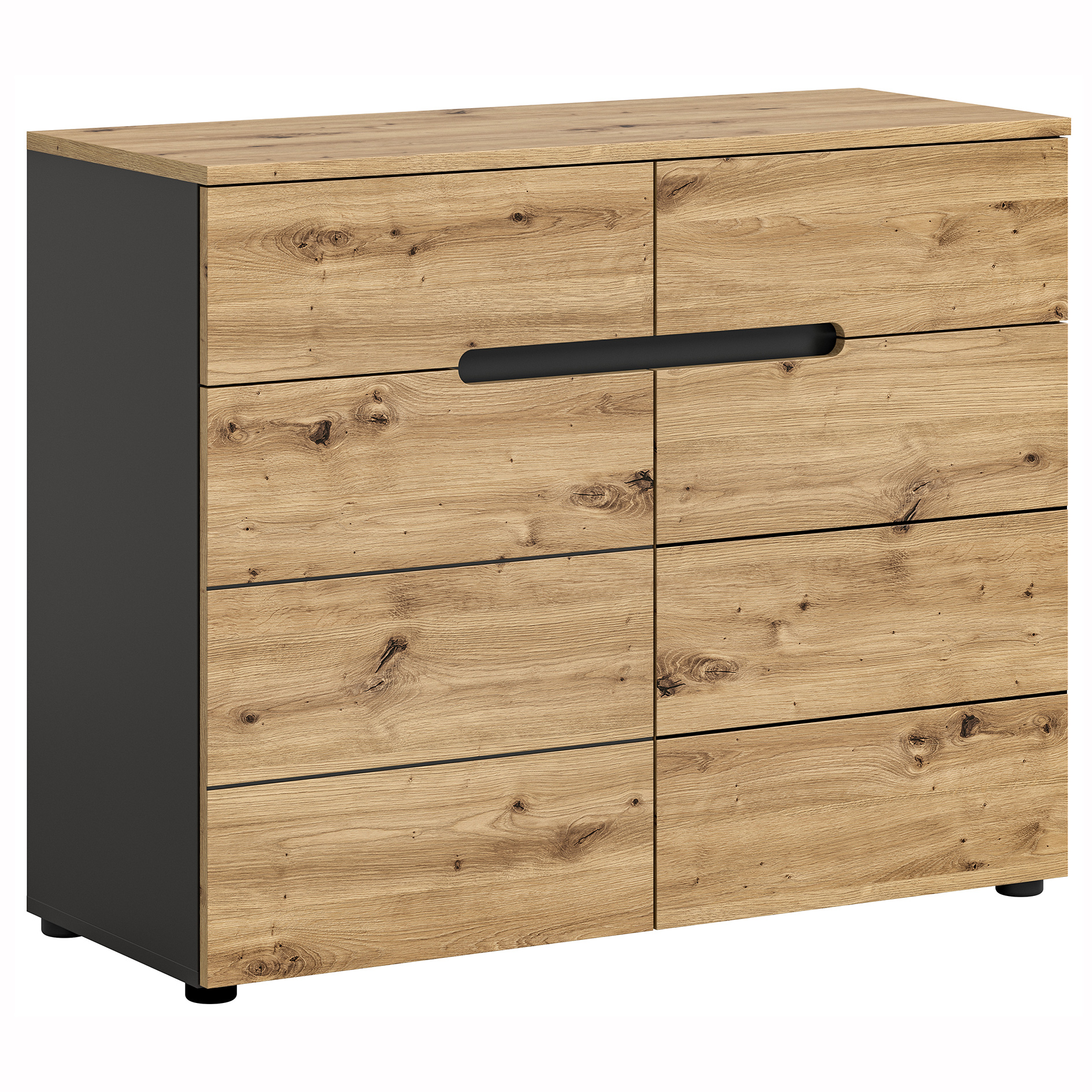 Kommode - Artisan Eiche - Basalt grau - 100 cm