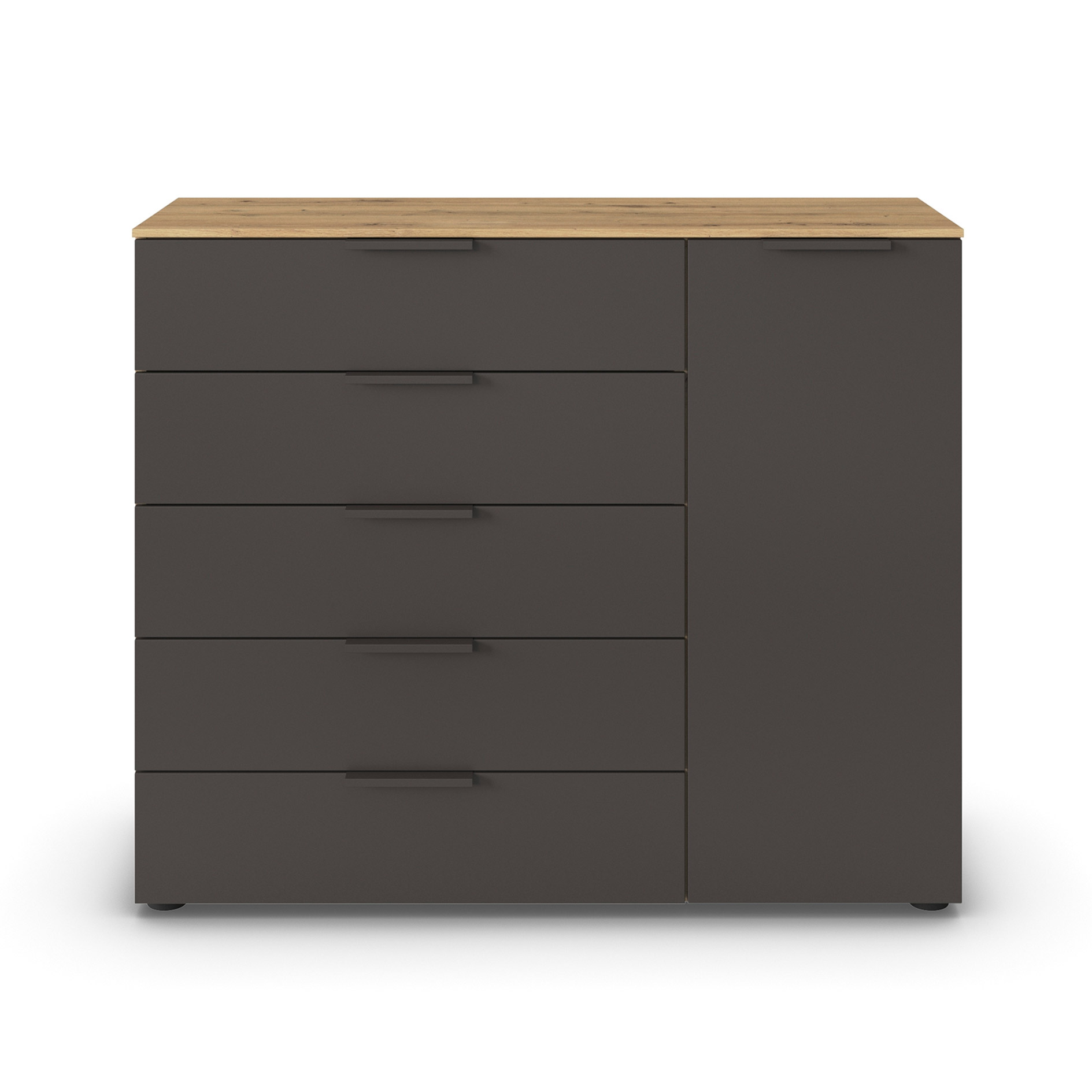 Kommode - Artisan Eiche - graphit - Graphitgriffe - 120 cm