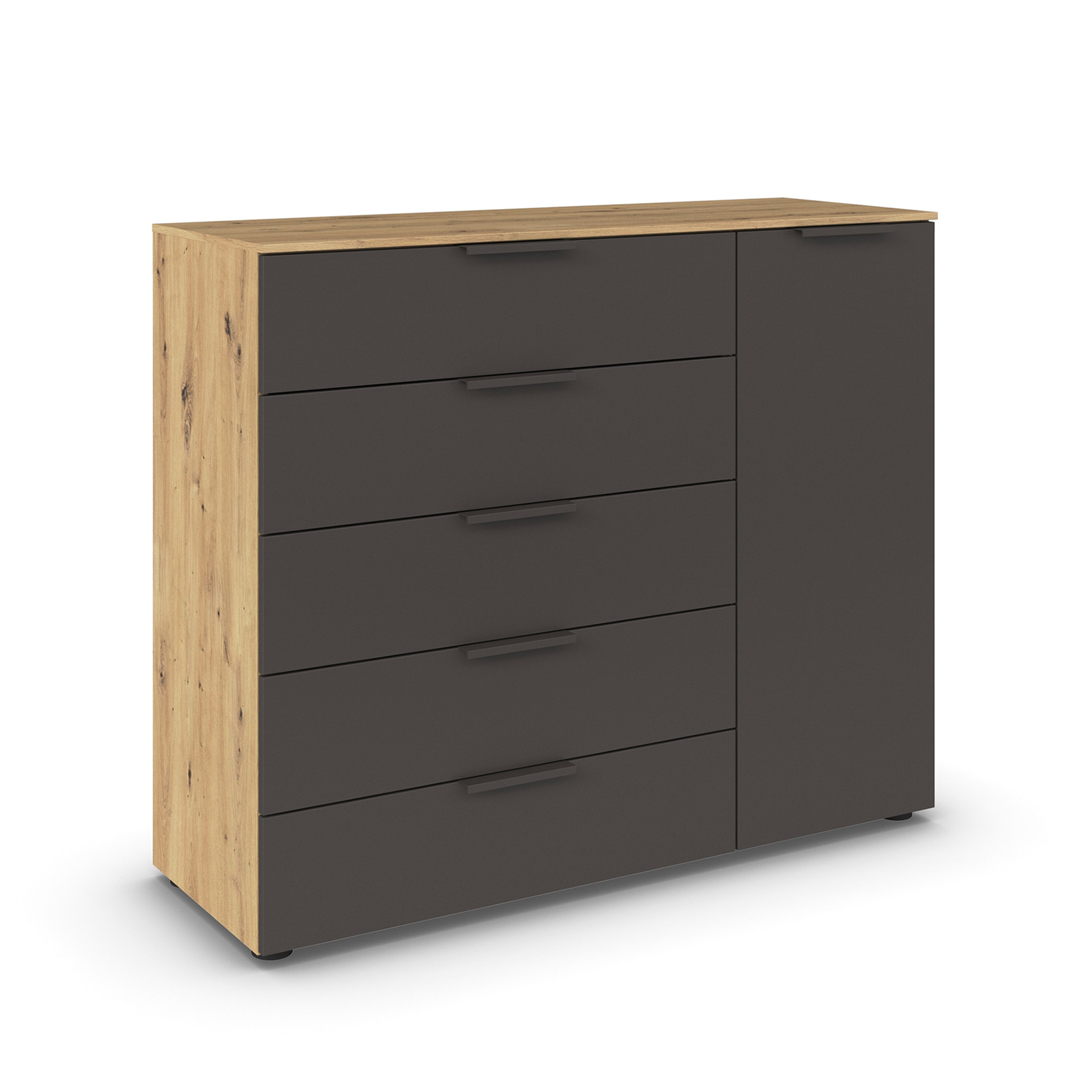 Kommode - Artisan Eiche - graphit - Graphitgriffe - 120 cm