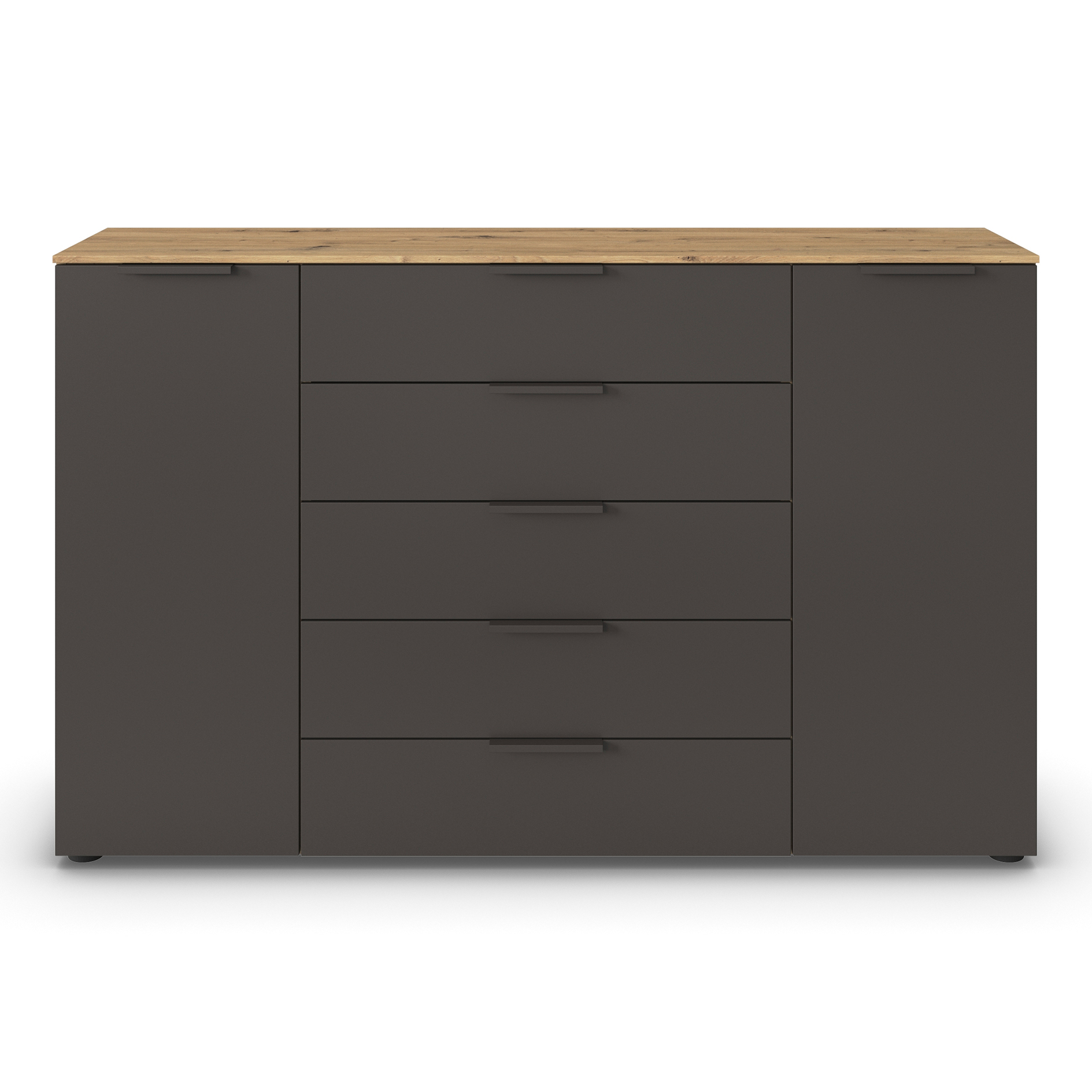 Kommode - Artisan Eiche - graphit - Graphitgriffe - 160 cm