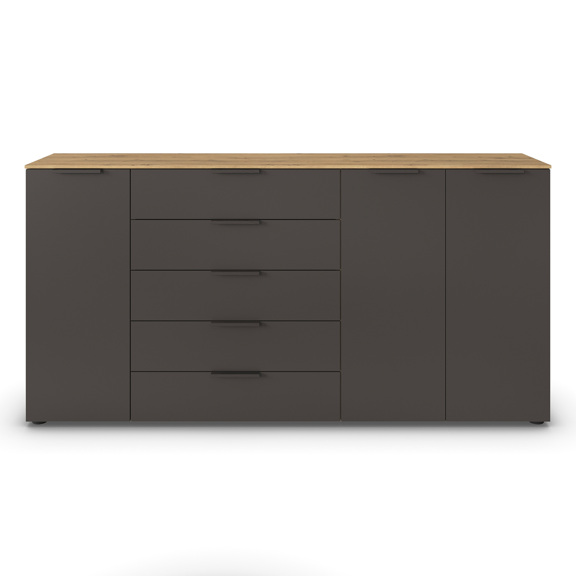 Kommode - Artisan Eiche - graphit - Graphitgriffe - 199 cm