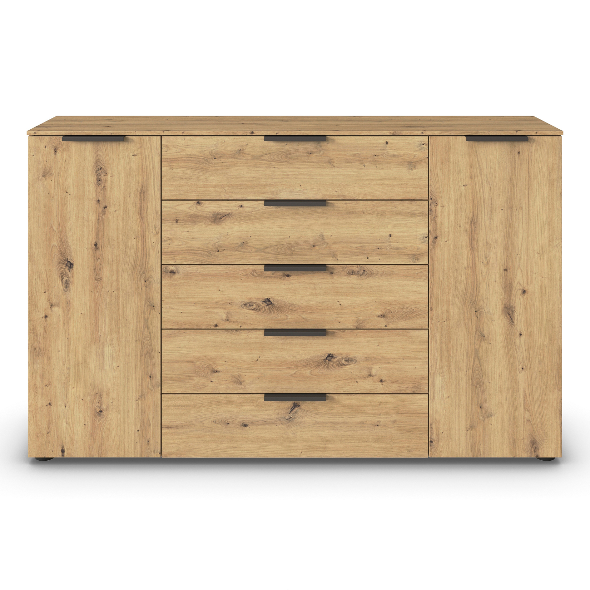 Kommode - Artisan Eiche - Graphitgriffe - 160 cm